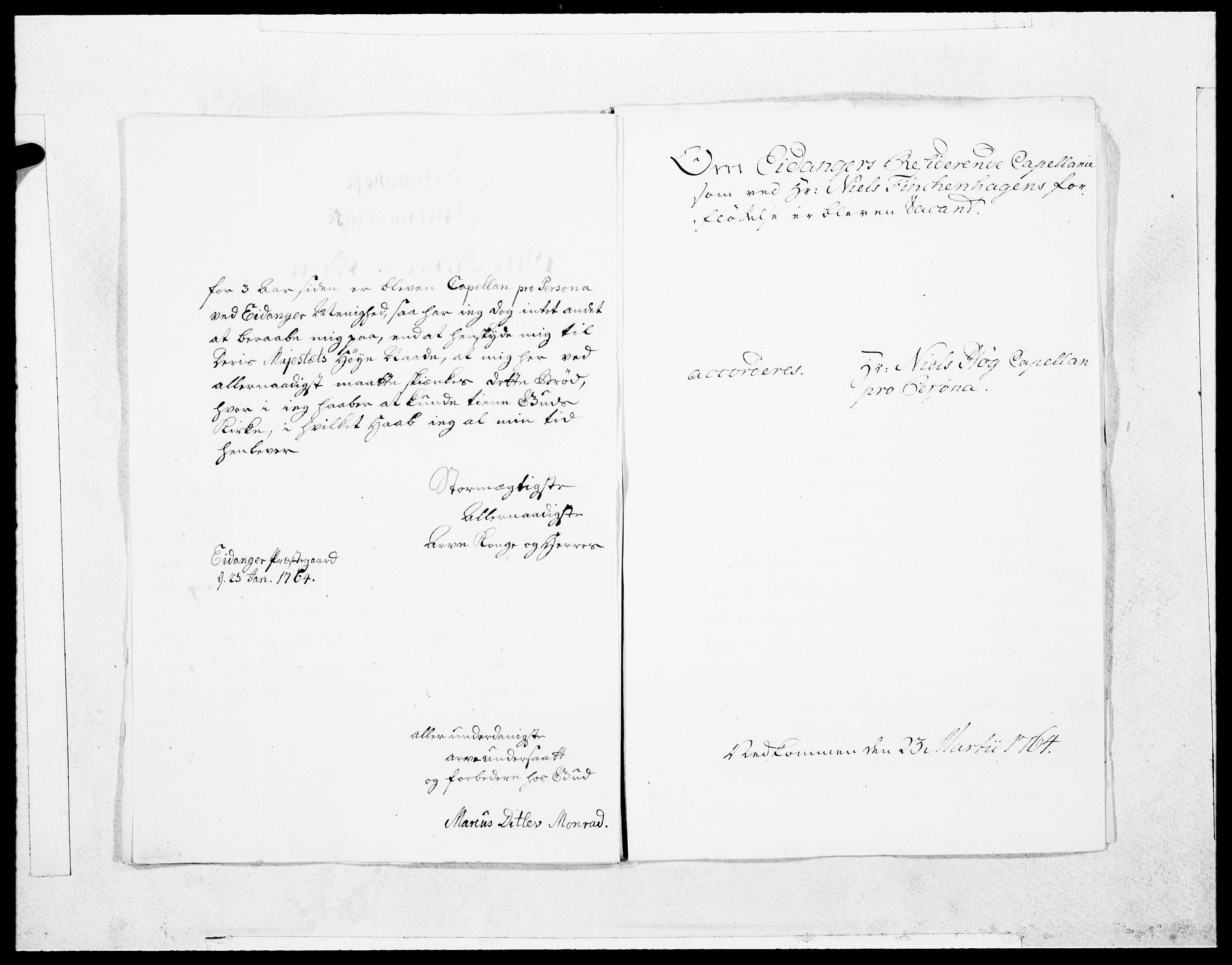 Danske Kanselli 1572-1799, AV/RA-EA-3023/F/Fc/Fcc/Fcca/L0188: Norske innlegg 1572-1799, 1764, p. 216