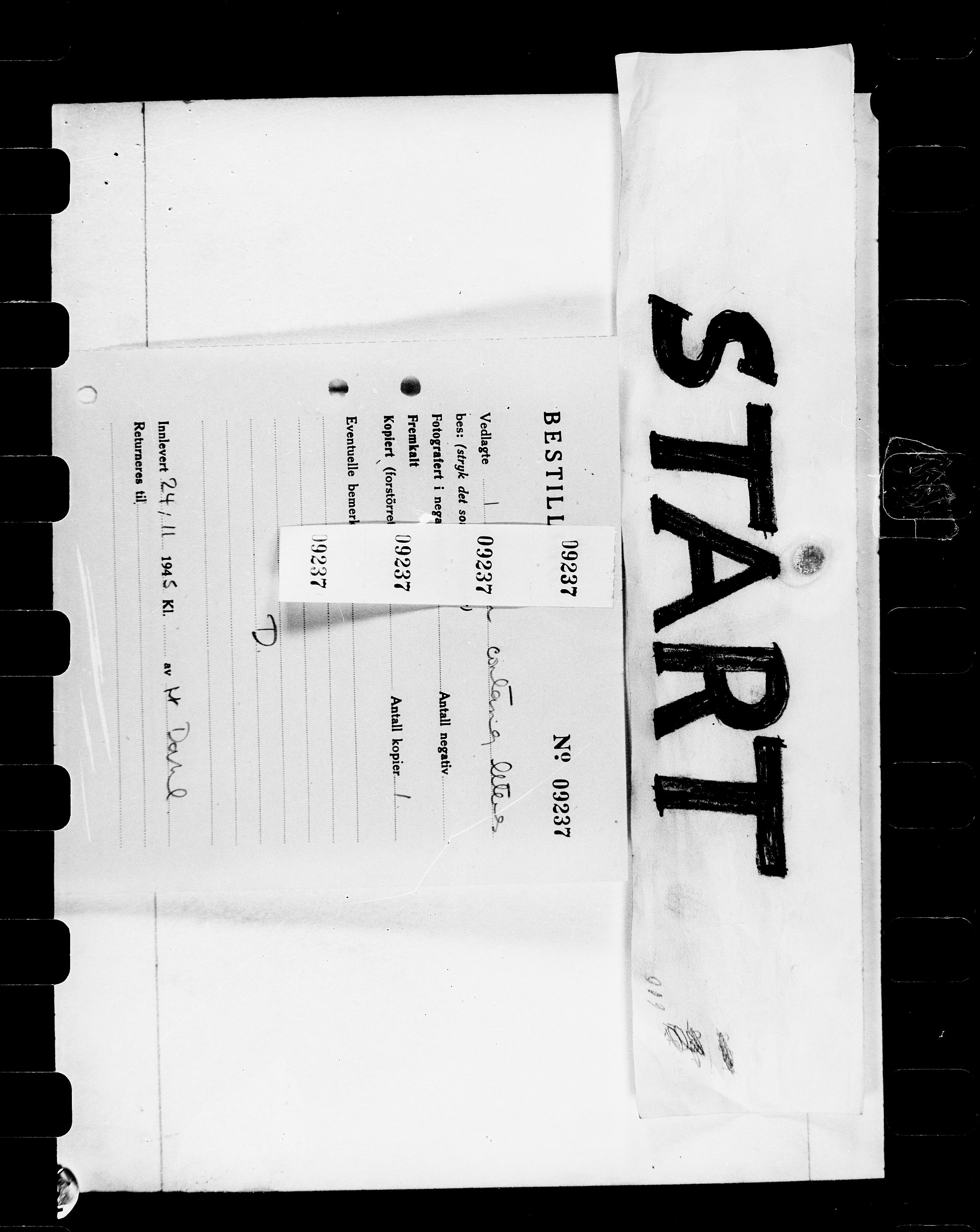 Documents Section, RA/RAFA-2200/V/L0072: Film med FO IIs bestillingsnummer., 1940-1945, p. 262