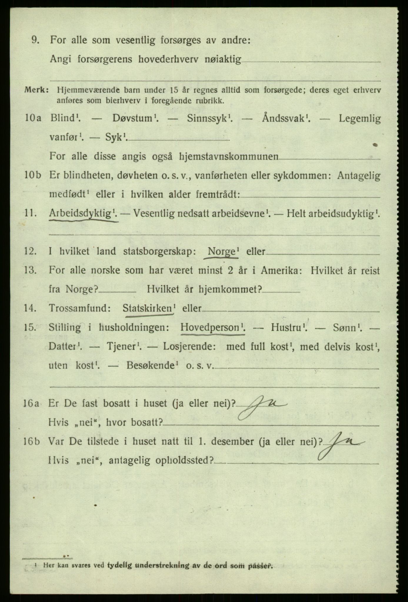 SAB, 1920 census for Hafslo, 1920, p. 2615