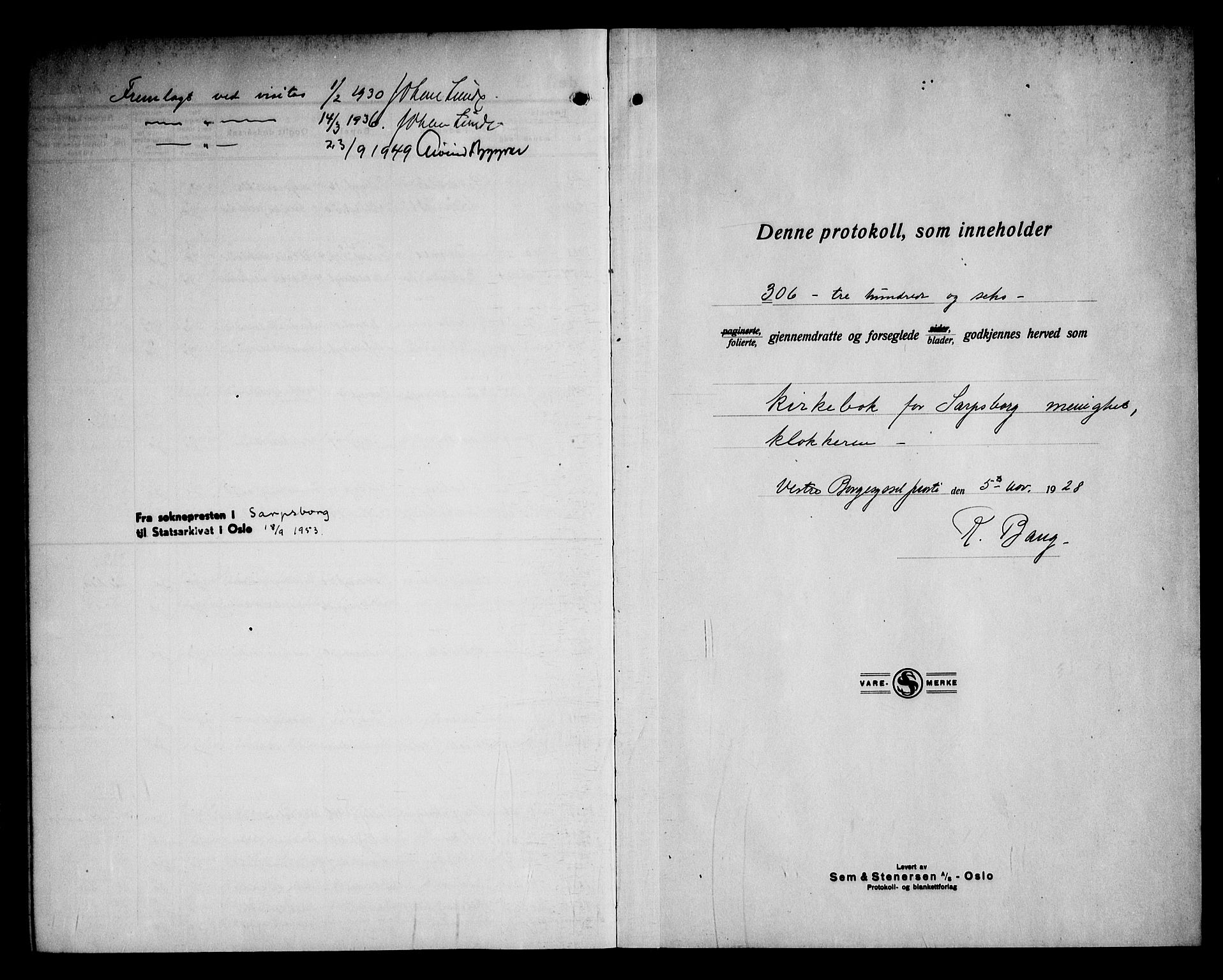 Sarpsborg prestekontor Kirkebøker, SAO/A-2006/G/Ga/L0004: Parish register (copy) no. 4, 1929-1949