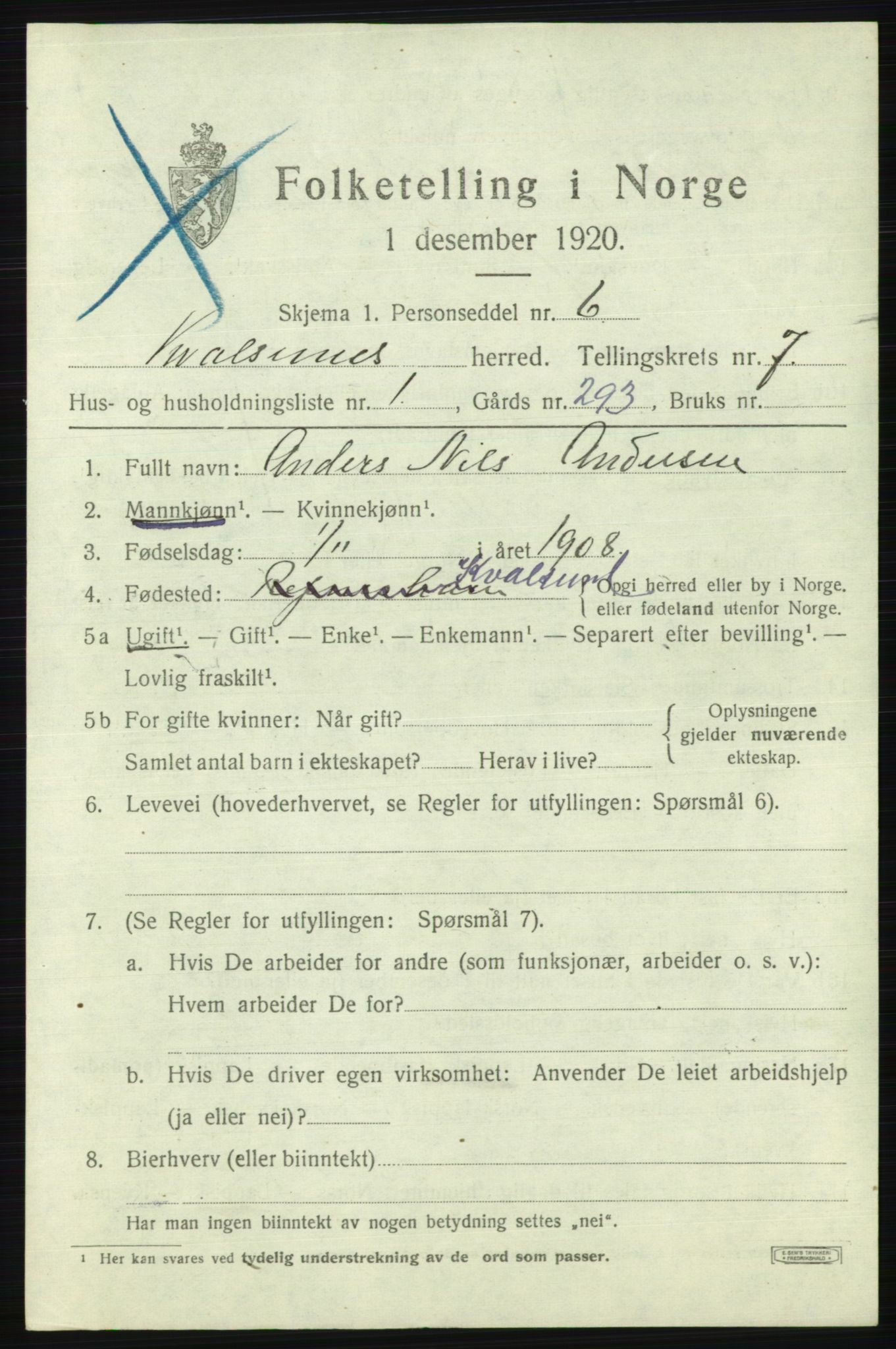 SATØ, 1920 census for , 1920, p. 2128