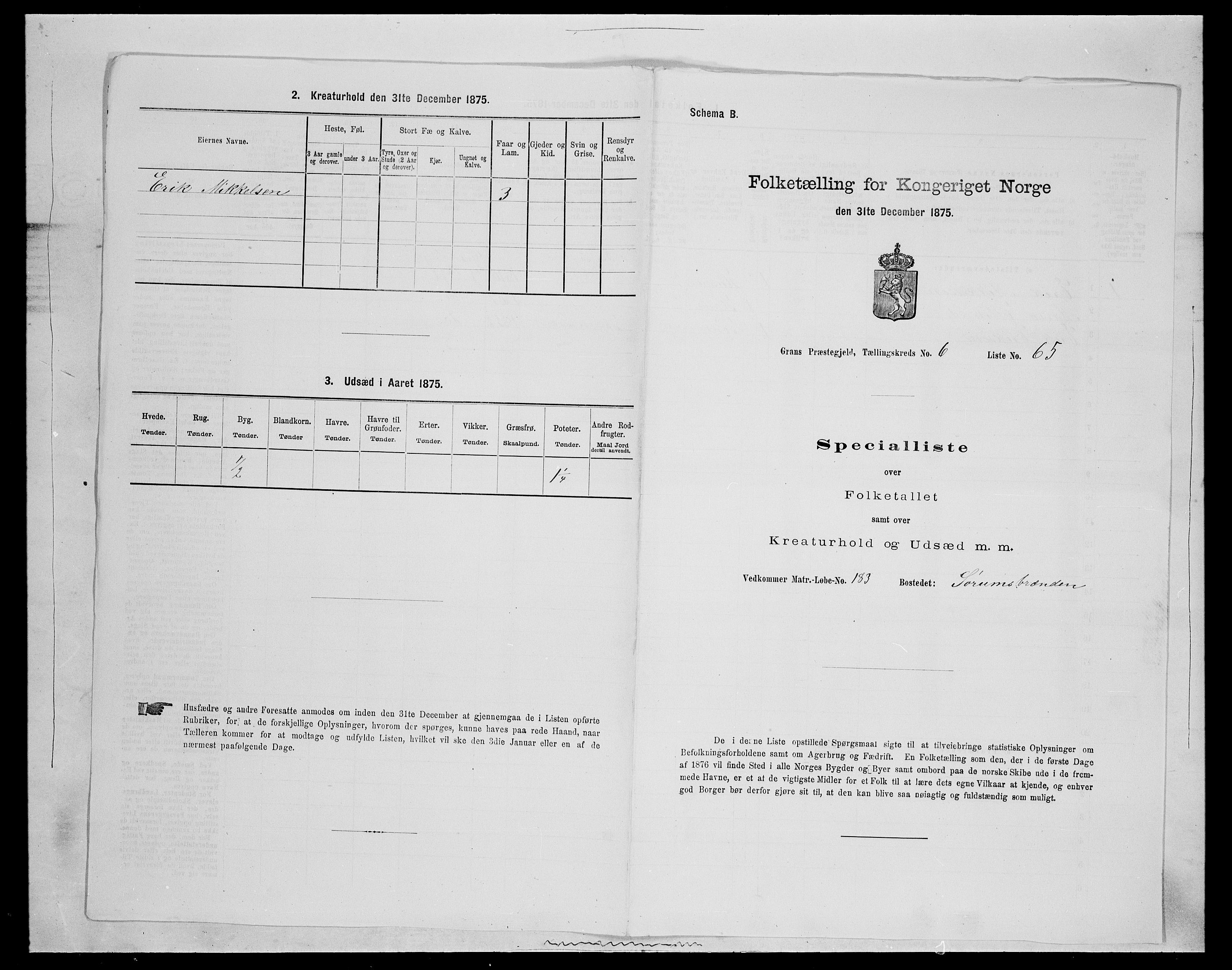 SAH, 1875 census for 0534P Gran, 1875, p. 1150