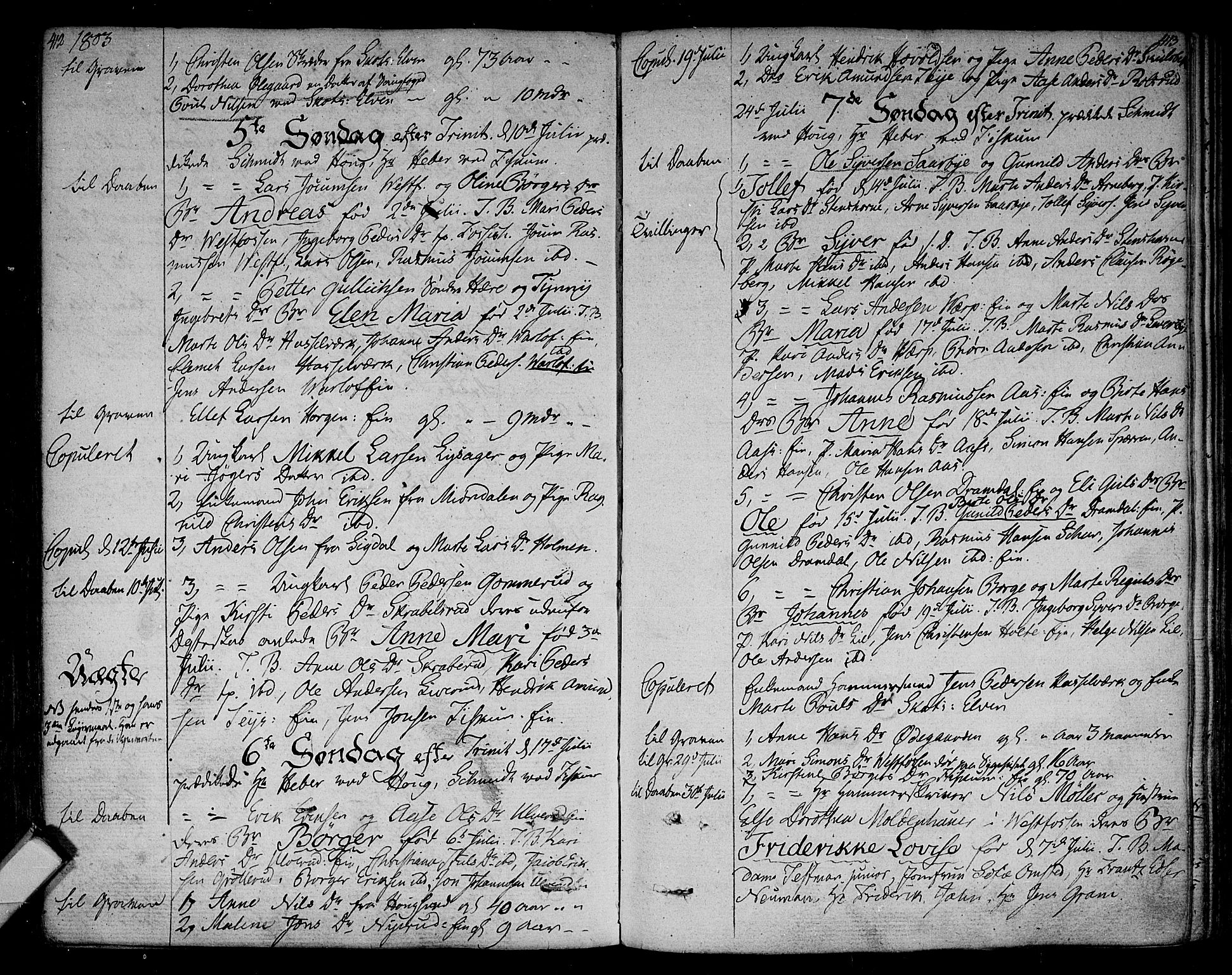 Eiker kirkebøker, AV/SAKO-A-4/F/Fa/L0009: Parish register (official) no. I 9, 1789-1806, p. 412-413