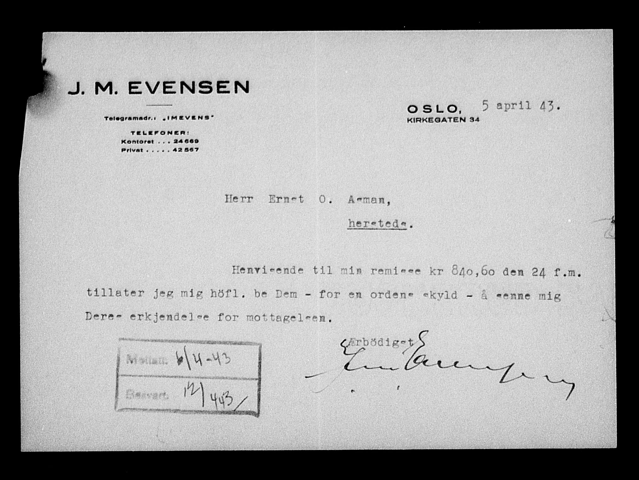 Justisdepartementet, Tilbakeføringskontoret for inndratte formuer, AV/RA-S-1564/H/Hc/Hcc/L0982: --, 1945-1947, p. 70