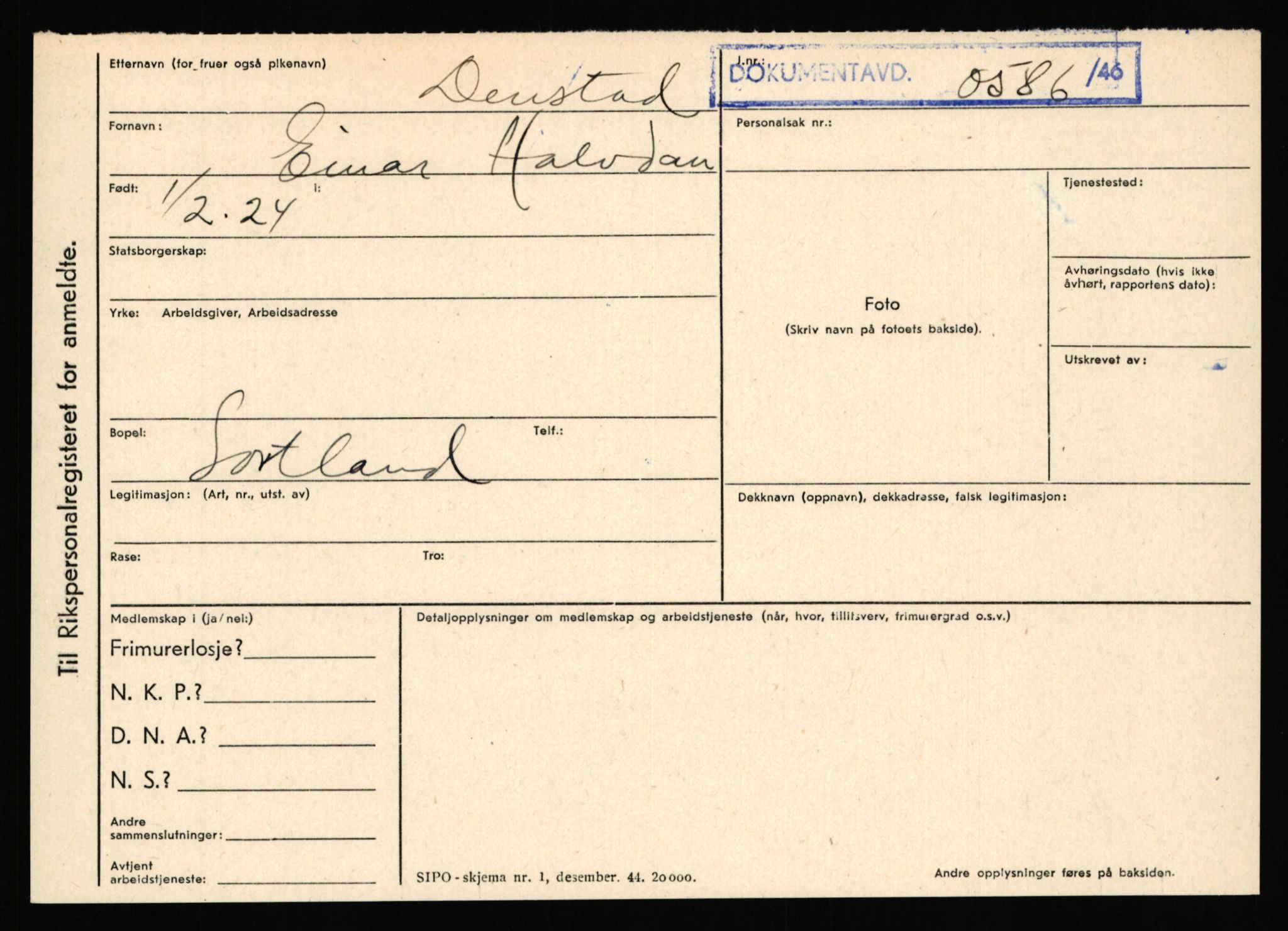 Statspolitiet - Hovedkontoret / Osloavdelingen, AV/RA-S-1329/C/Ca/L0003: Brechan - Eichinger	, 1943-1945, p. 3344