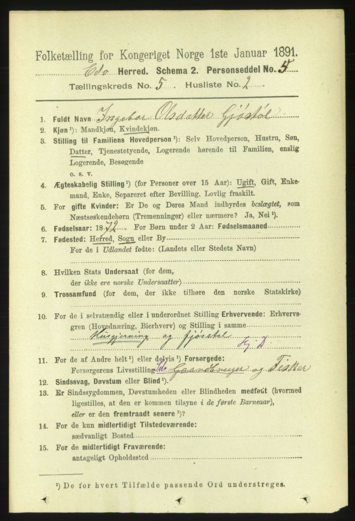 RA, 1891 census for 1573 Edøy, 1891, p. 1208