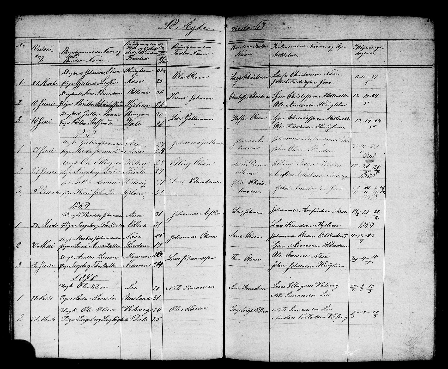 Vik sokneprestembete, SAB/A-81501: Parish register (copy) no. B 1, 1847-1877, p. 67