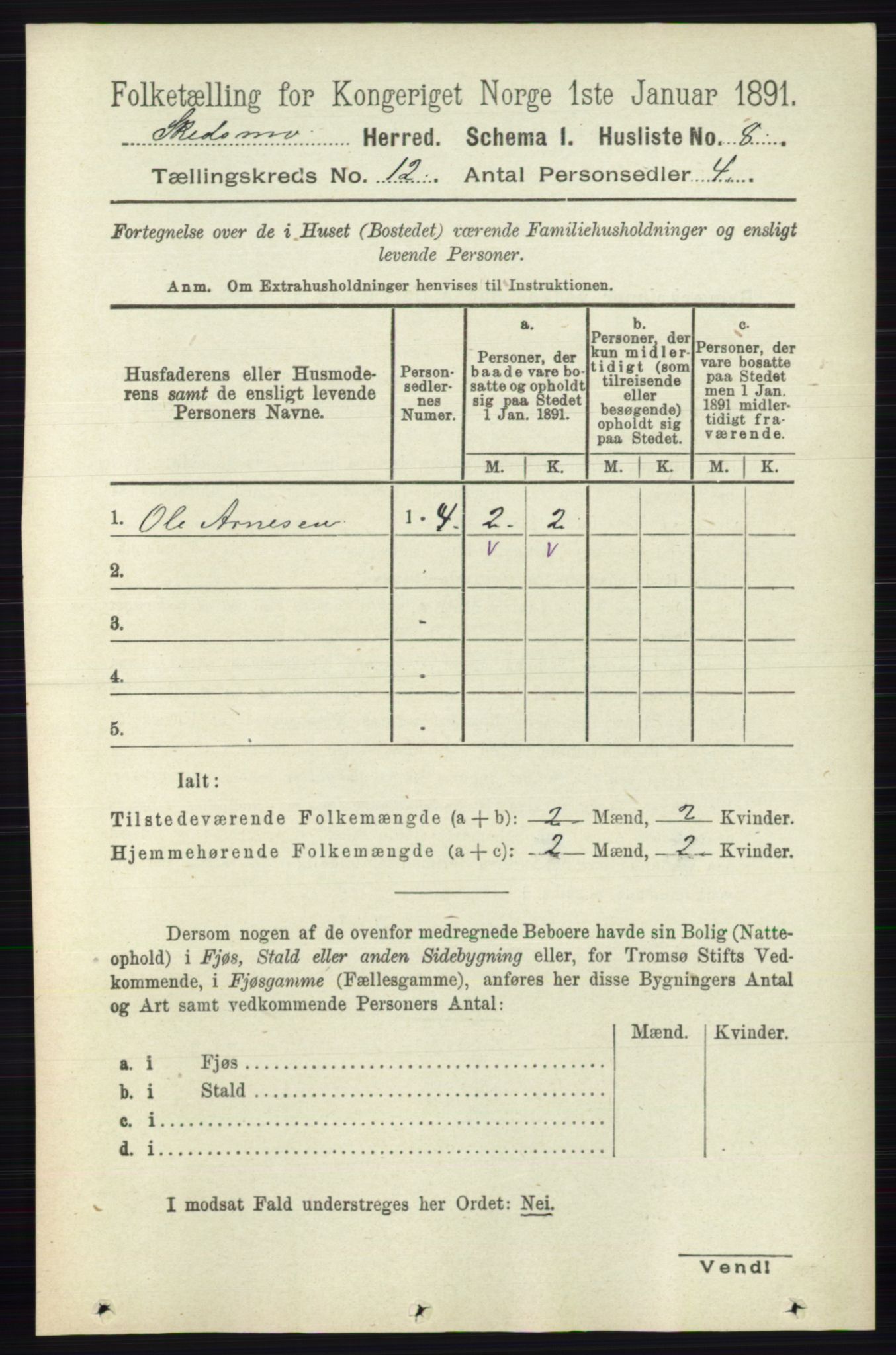 RA, 1891 census for 0231 Skedsmo, 1891, p. 6696