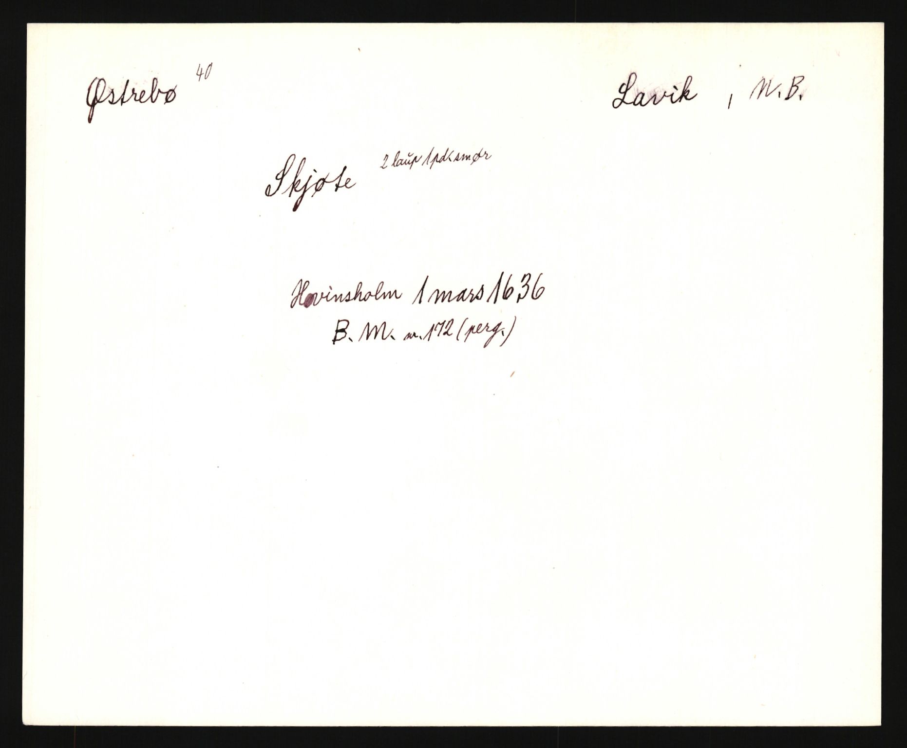 Riksarkivets diplomsamling, AV/RA-EA-5965/F35/F35e/L0030: Registreringssedler Sogn og Fjordane, 1400-1700, p. 305