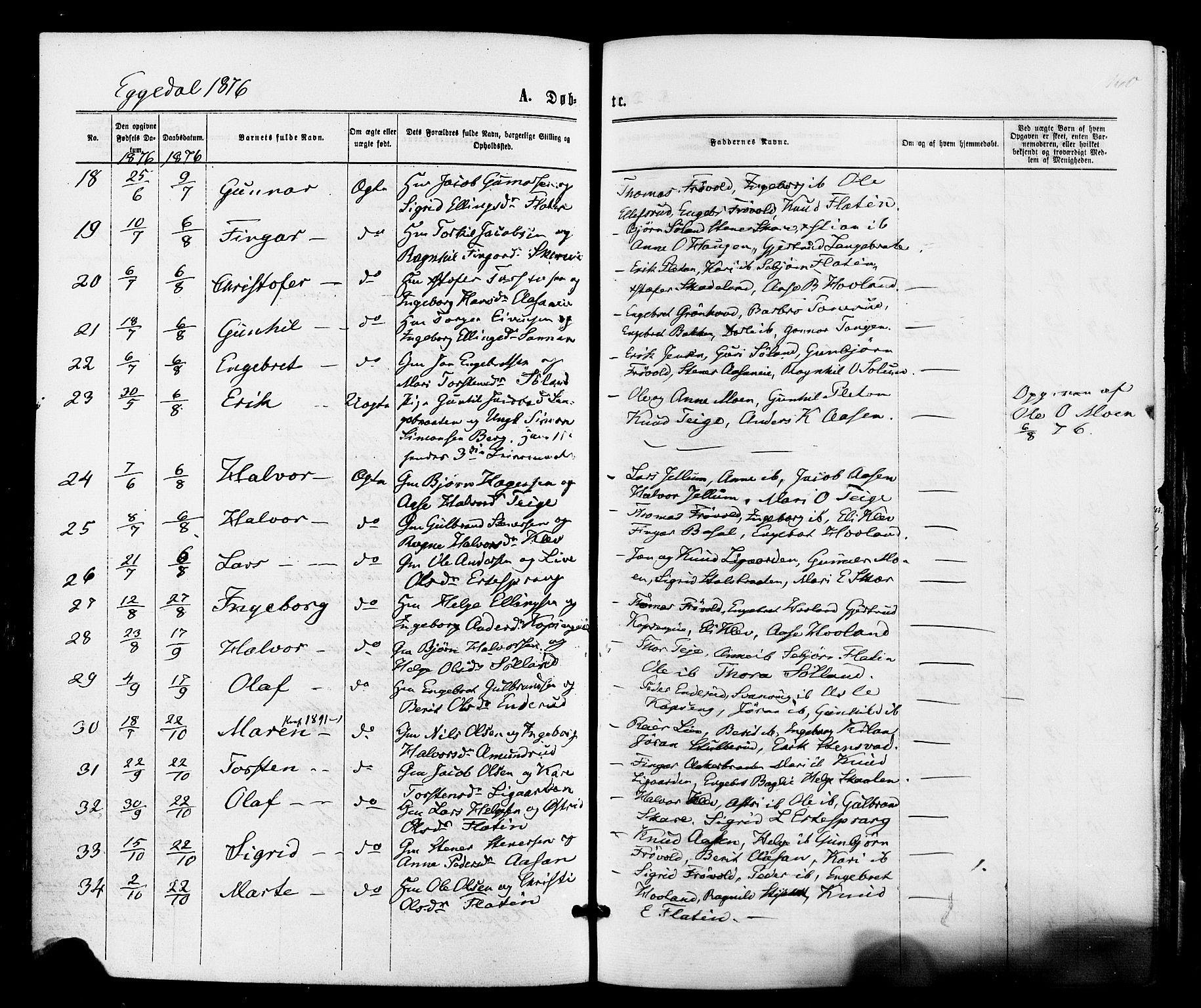 Sigdal kirkebøker, SAKO/A-245/F/Fa/L0010: Parish register (official) no. I 10 /3, 1872-1878, p. 160