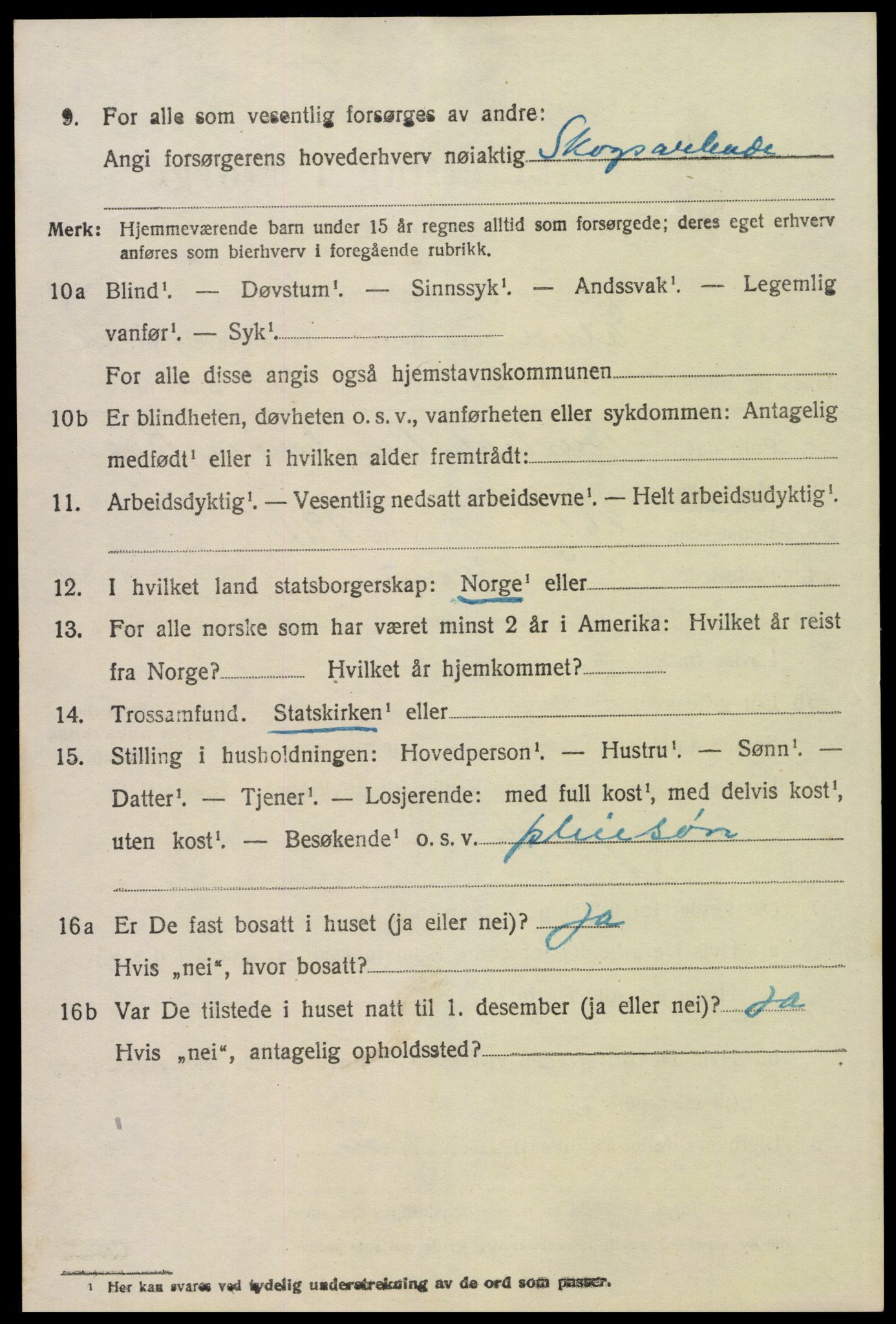 SAH, 1920 census for Elverum, 1920, p. 25165