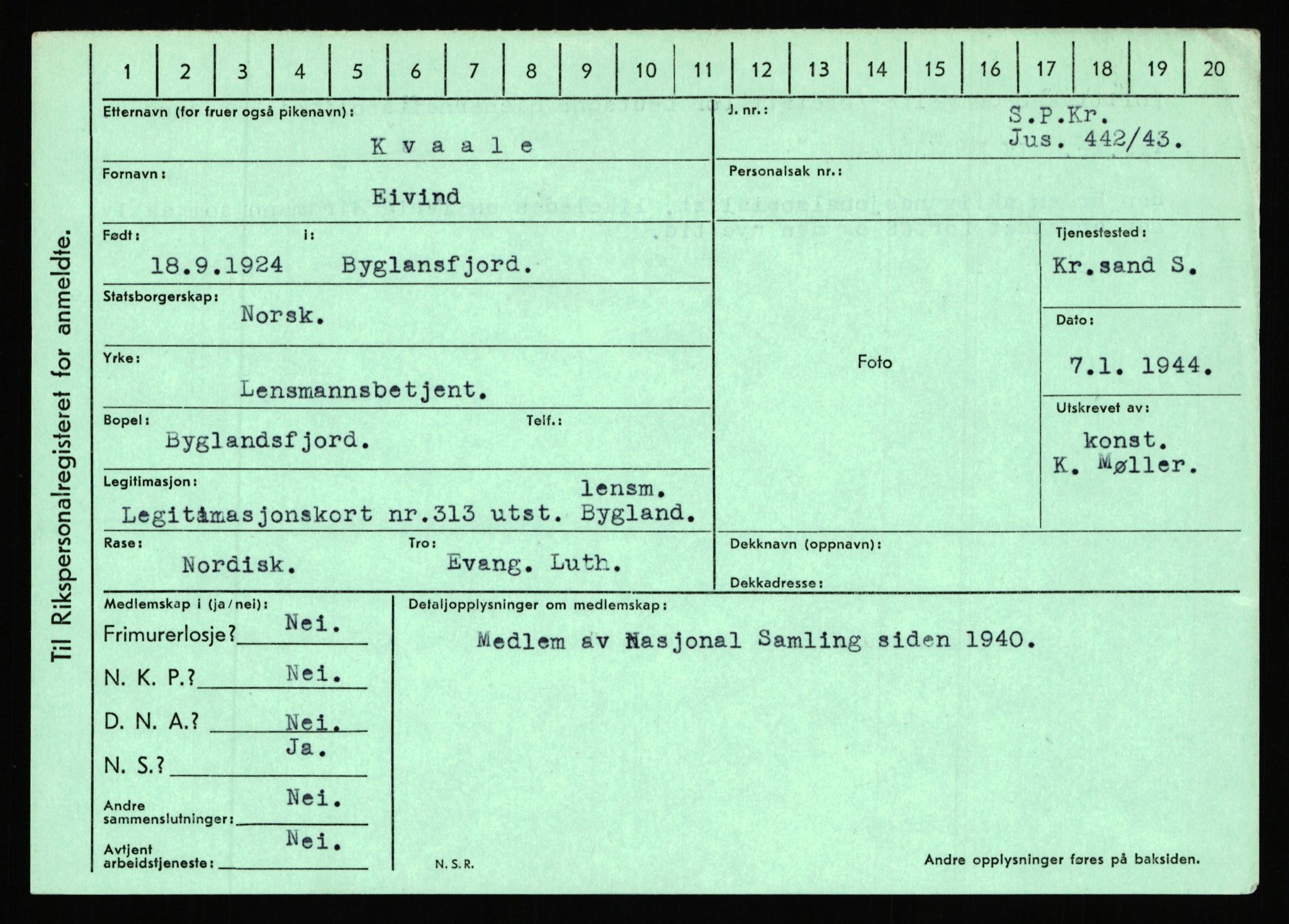 Statspolitiet - Hovedkontoret / Osloavdelingen, AV/RA-S-1329/C/Ca/L0009: Knutsen - Limstrand, 1943-1945, p. 2098