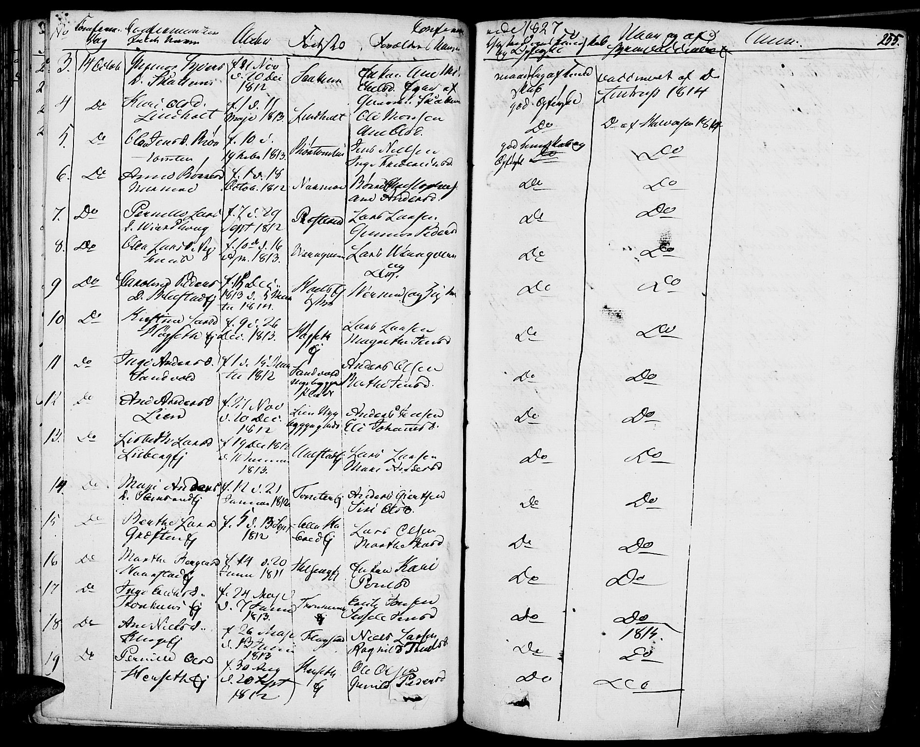 Vang prestekontor, Hedmark, AV/SAH-PREST-008/H/Ha/Haa/L0009: Parish register (official) no. 9, 1826-1841, p. 255