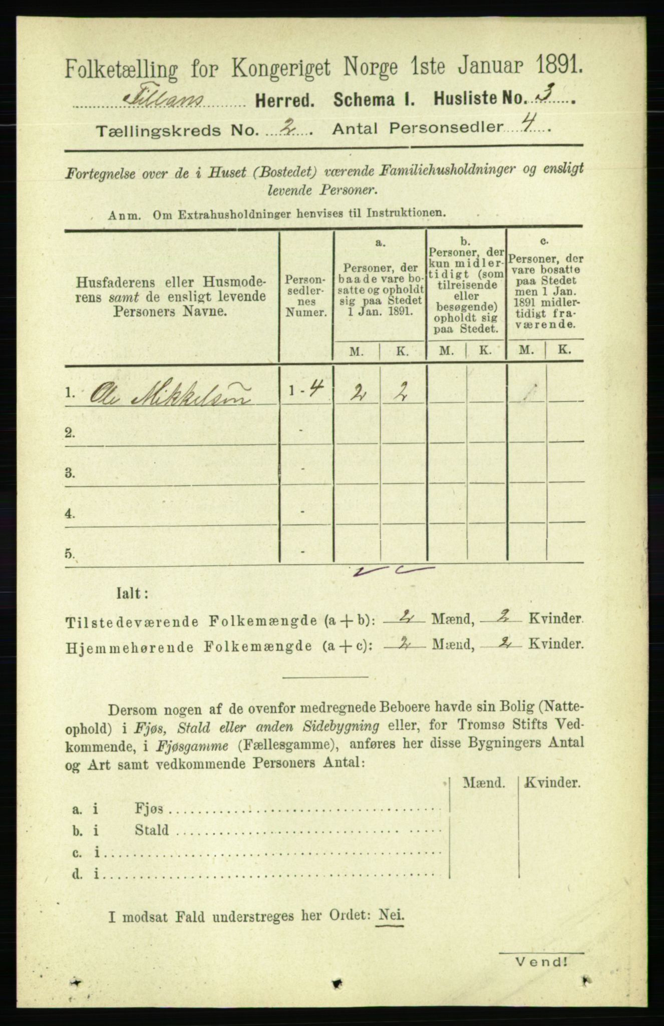 RA, 1891 census for 1616 Fillan, 1891, p. 191