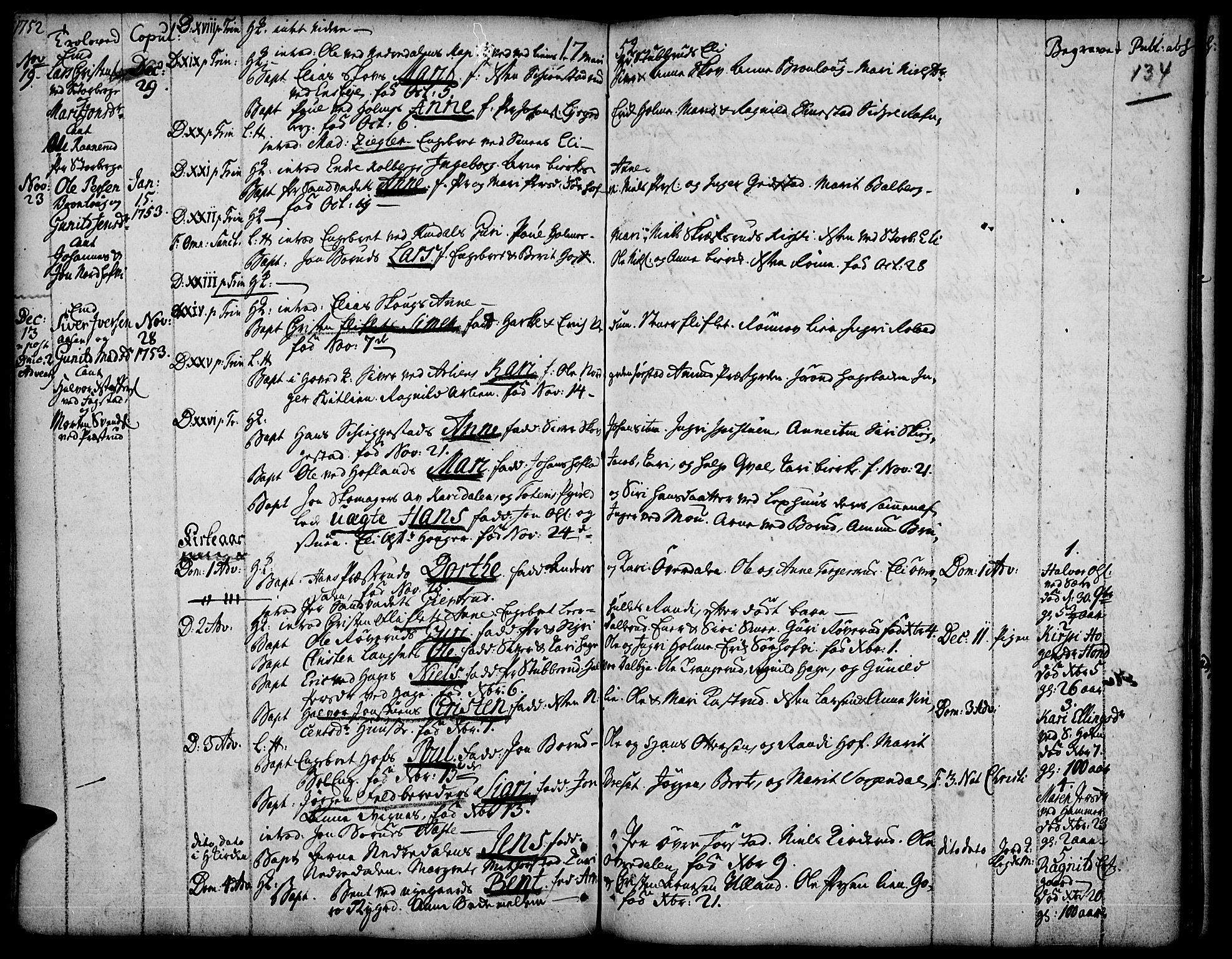 Fåberg prestekontor, AV/SAH-PREST-086/H/Ha/Haa/L0001: Parish register (official) no. 1, 1727-1775, p. 134