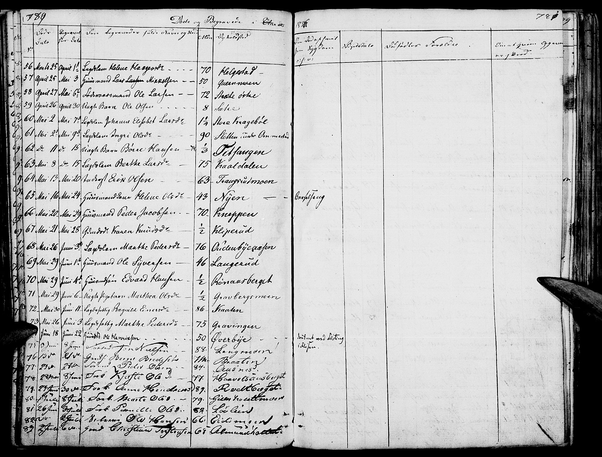 Hof prestekontor, AV/SAH-PREST-038/H/Ha/Haa/L0006: Parish register (official) no. 6, 1822-1841, p. 780-781