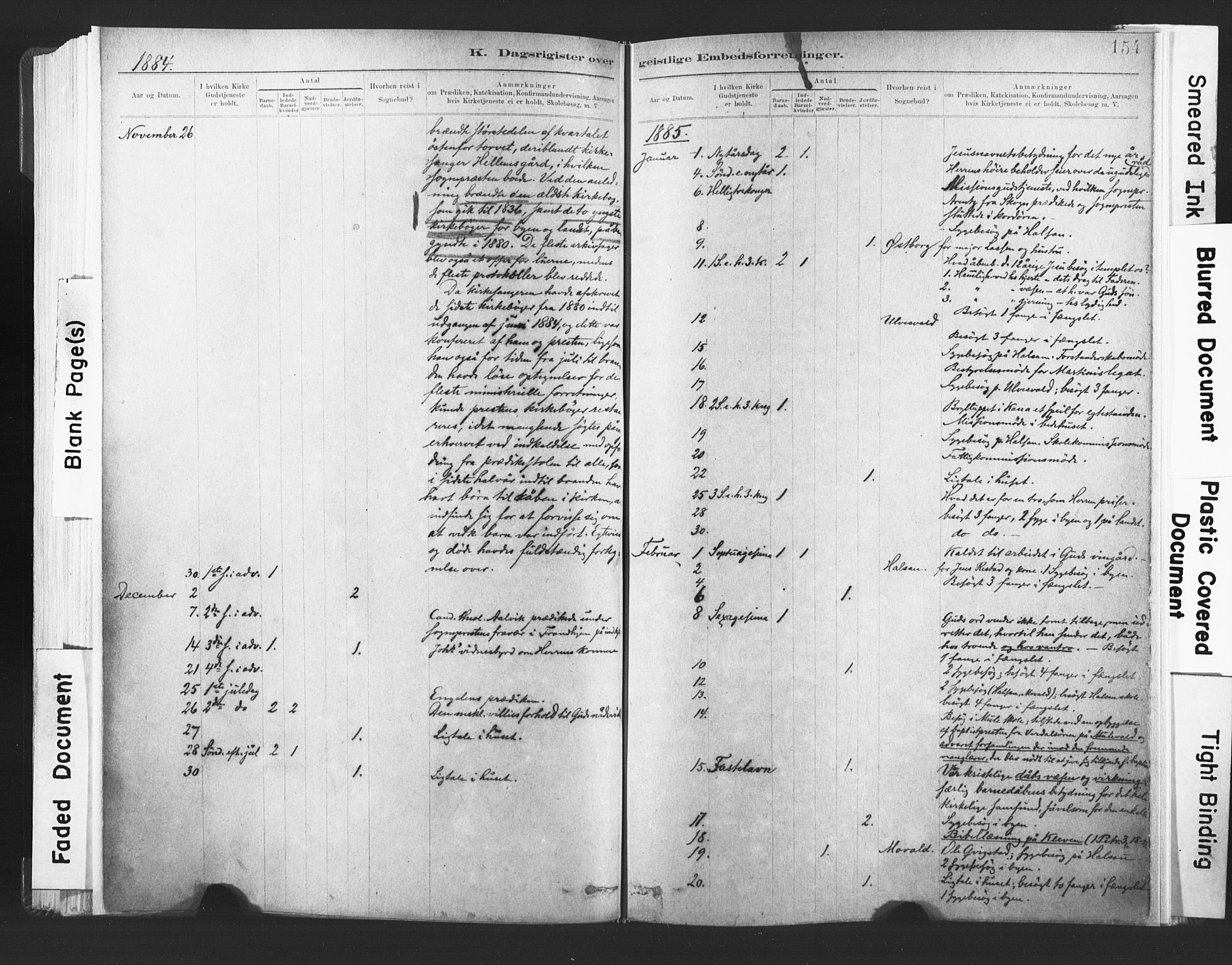 Ministerialprotokoller, klokkerbøker og fødselsregistre - Nord-Trøndelag, SAT/A-1458/720/L0189: Parish register (official) no. 720A05, 1880-1911, p. 154