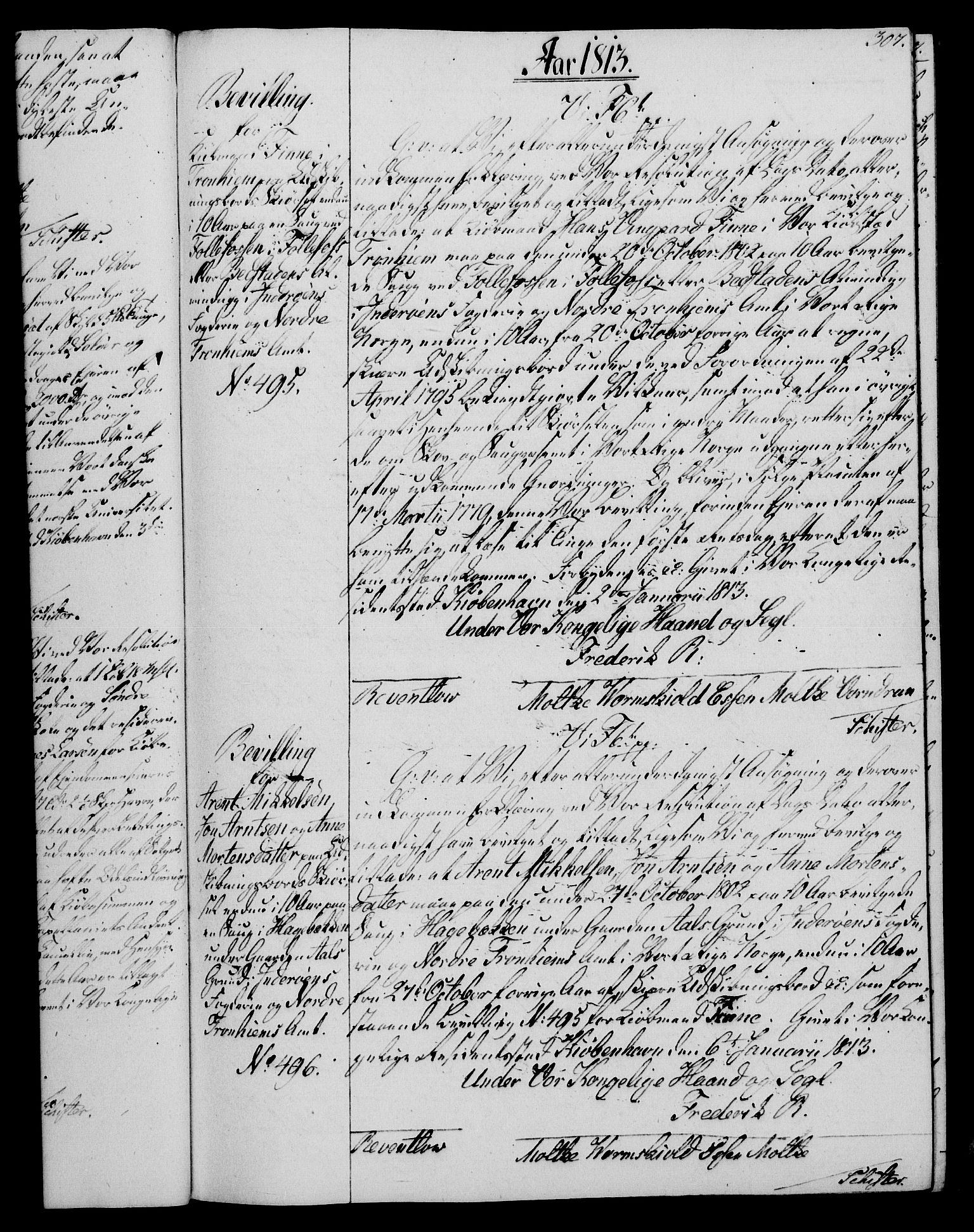 Rentekammeret, Kammerkanselliet, RA/EA-3111/G/Gg/Gga/L0020: Norsk ekspedisjonsprotokoll med register (merket RK 53.20), 1811-1814, p. 307