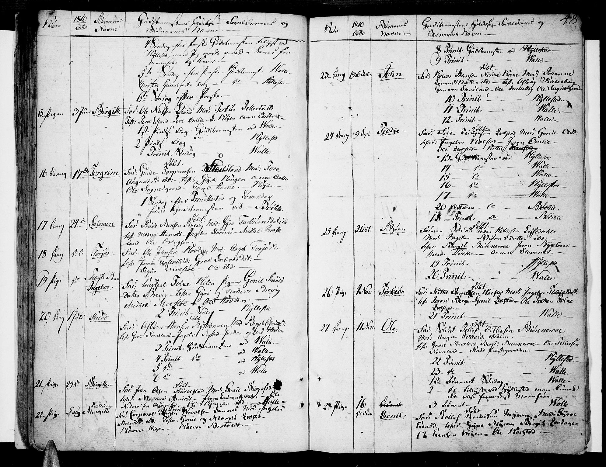 Valle sokneprestkontor, SAK/1111-0044/F/Fa/Fac/L0004: Parish register (official) no. A 4, 1790-1816, p. 48