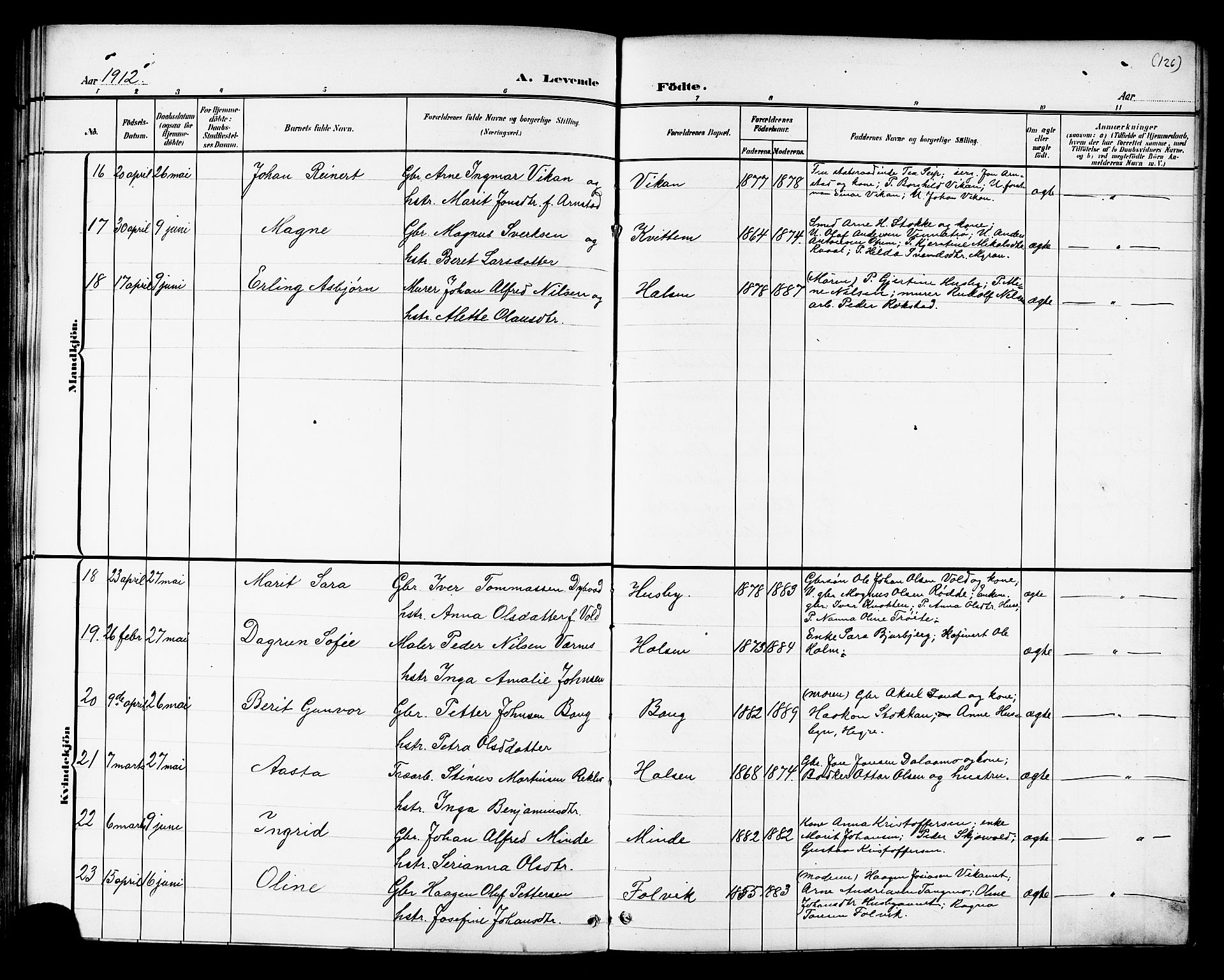 Ministerialprotokoller, klokkerbøker og fødselsregistre - Nord-Trøndelag, AV/SAT-A-1458/709/L0087: Parish register (copy) no. 709C01, 1892-1913, p. 126