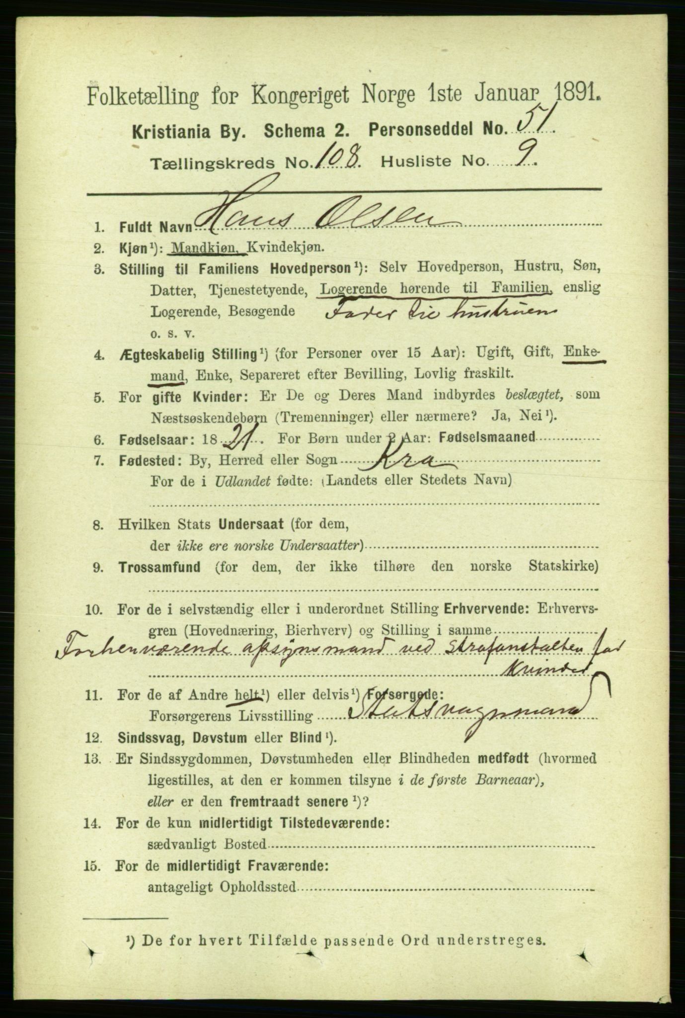 RA, 1891 census for 0301 Kristiania, 1891, p. 55784