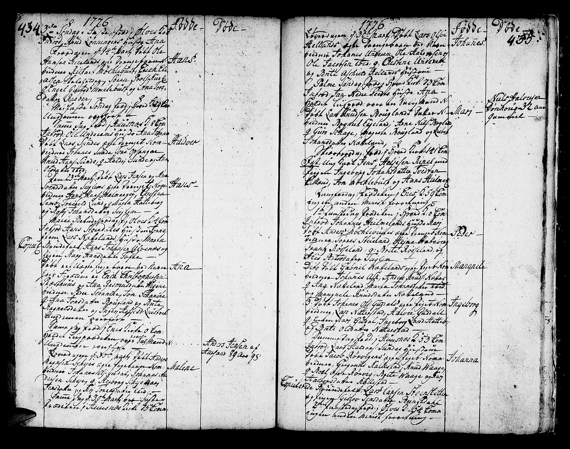 Kvinnherad sokneprestembete, AV/SAB-A-76401/H/Haa: Parish register (official) no. A 3, 1754-1777, p. 434-435