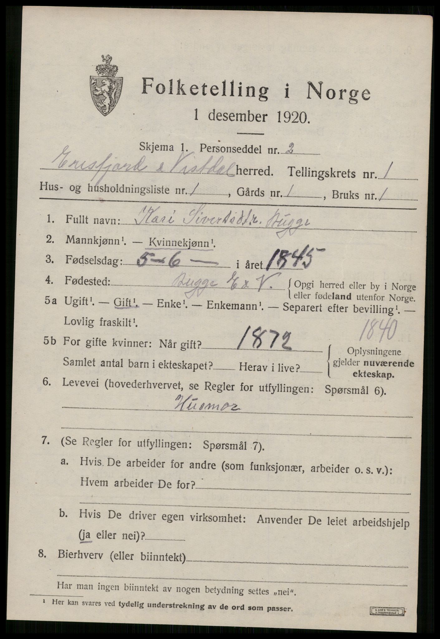 SAT, 1920 census for Eresfjord og Vistdal, 1920, p. 665