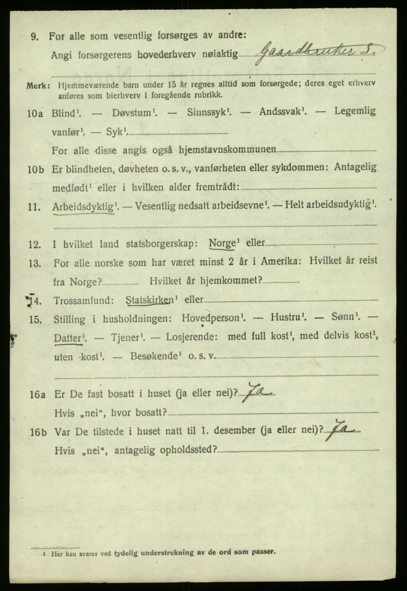 SAB, 1920 census for Gaular, 1920, p. 4177