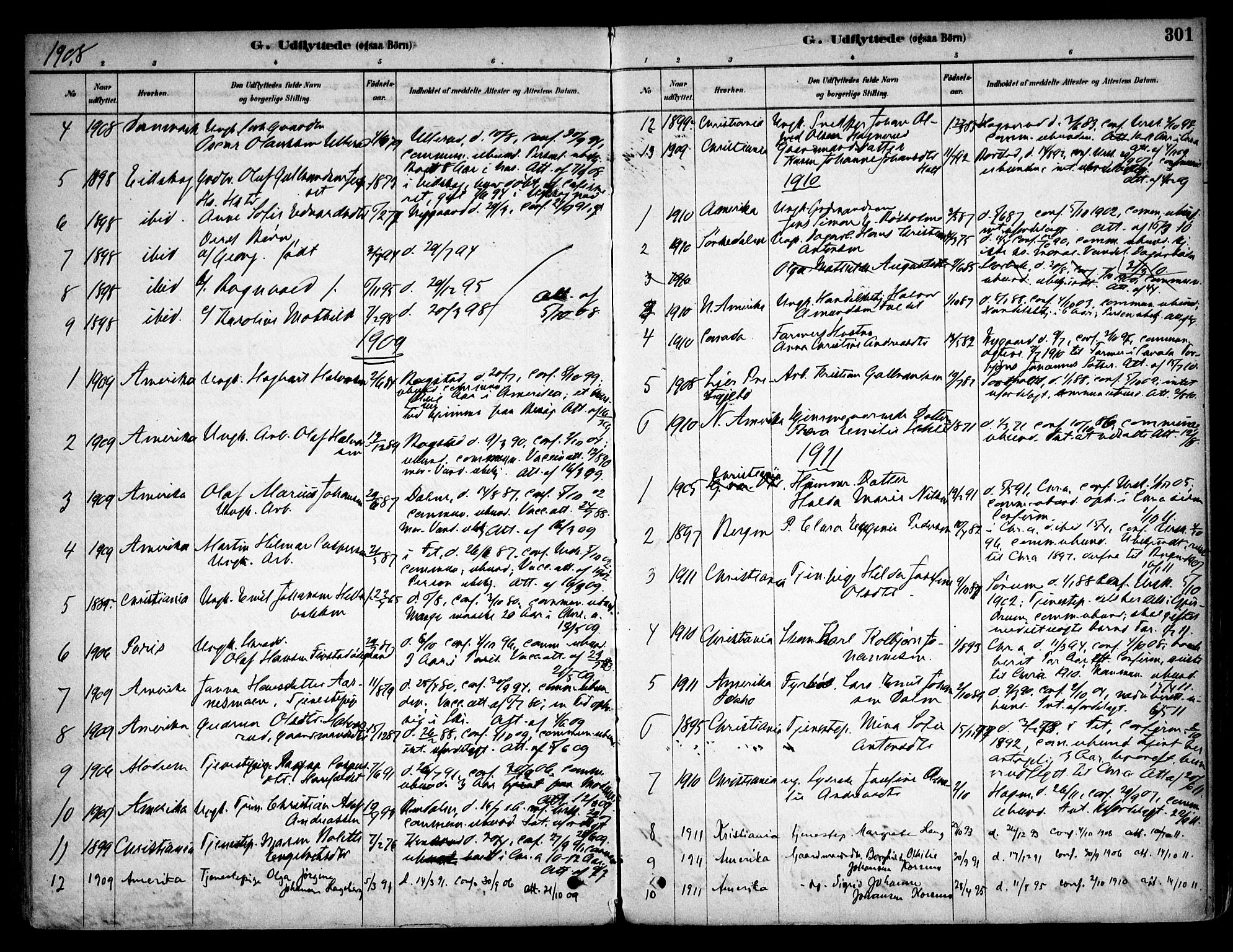 Aurskog prestekontor Kirkebøker, SAO/A-10304a/F/Fa/L0008: Parish register (official) no. I 8, 1878-1937, p. 301