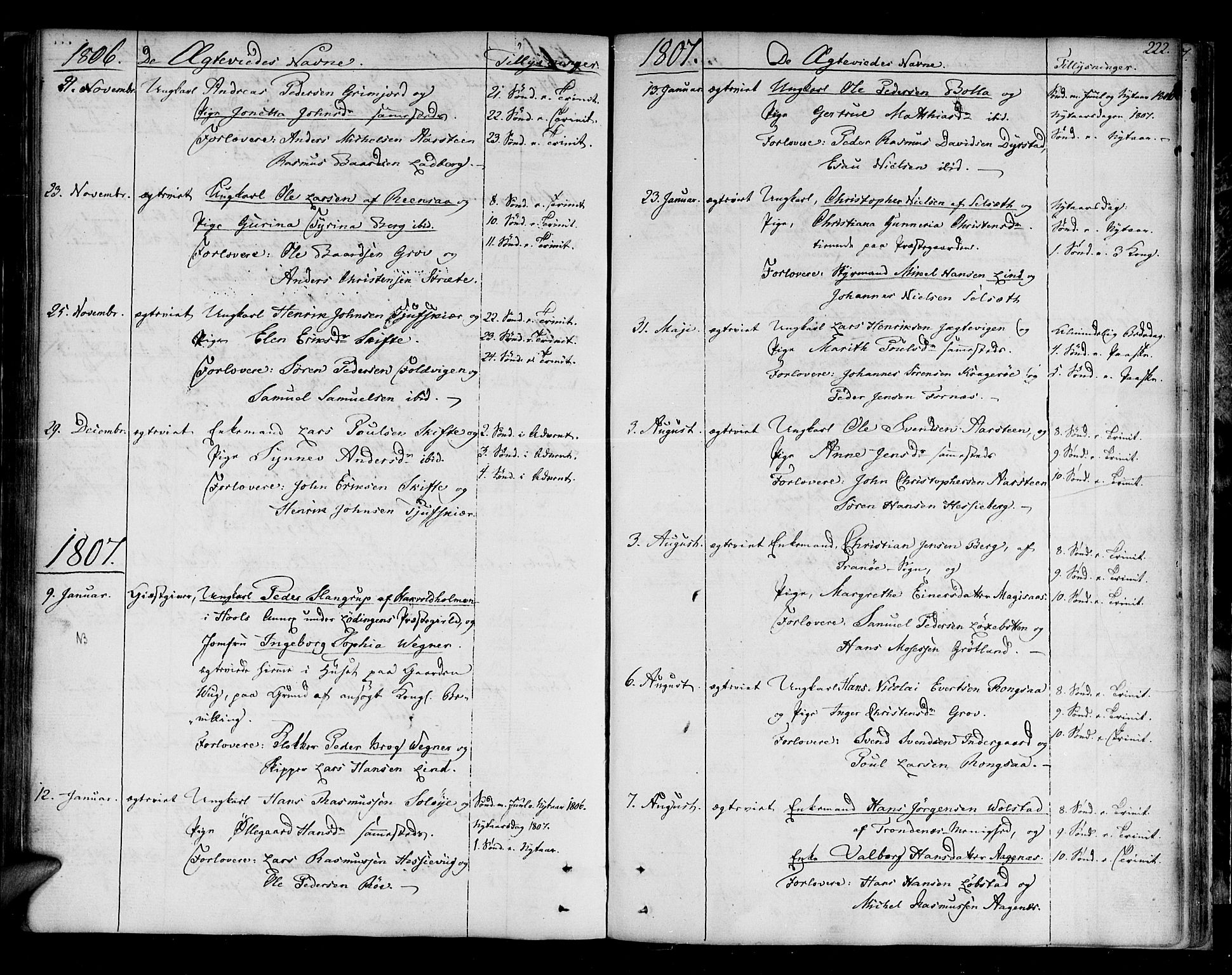 Ibestad sokneprestembete, AV/SATØ-S-0077/H/Ha/Haa/L0004kirke: Parish register (official) no. 4, 1801-1824, p. 222