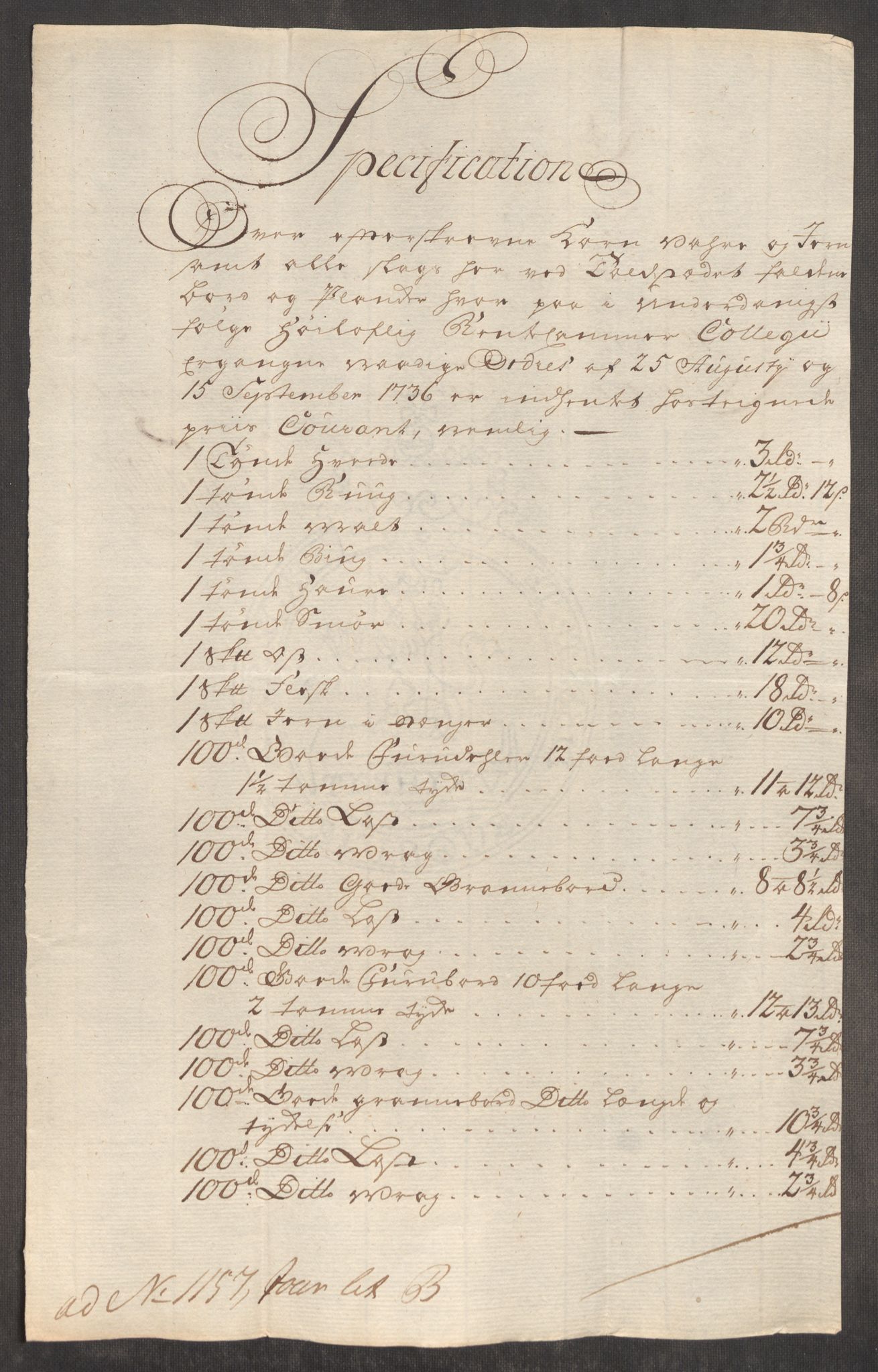 Rentekammeret inntil 1814, Realistisk ordnet avdeling, AV/RA-EA-4070/Oe/L0003: [Ø1]: Priskuranter, 1745-1748, p. 730