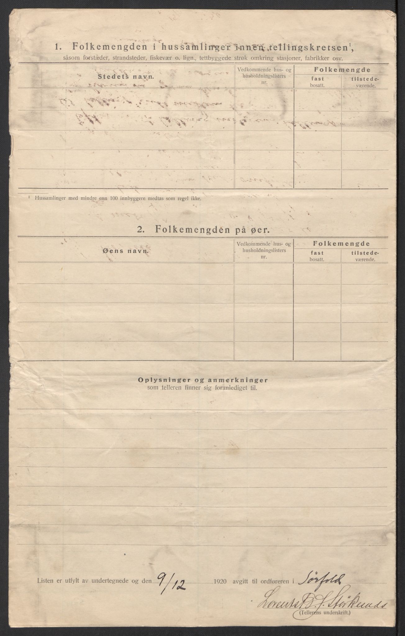 SAT, 1920 census for Sørfold, 1920, p. 11