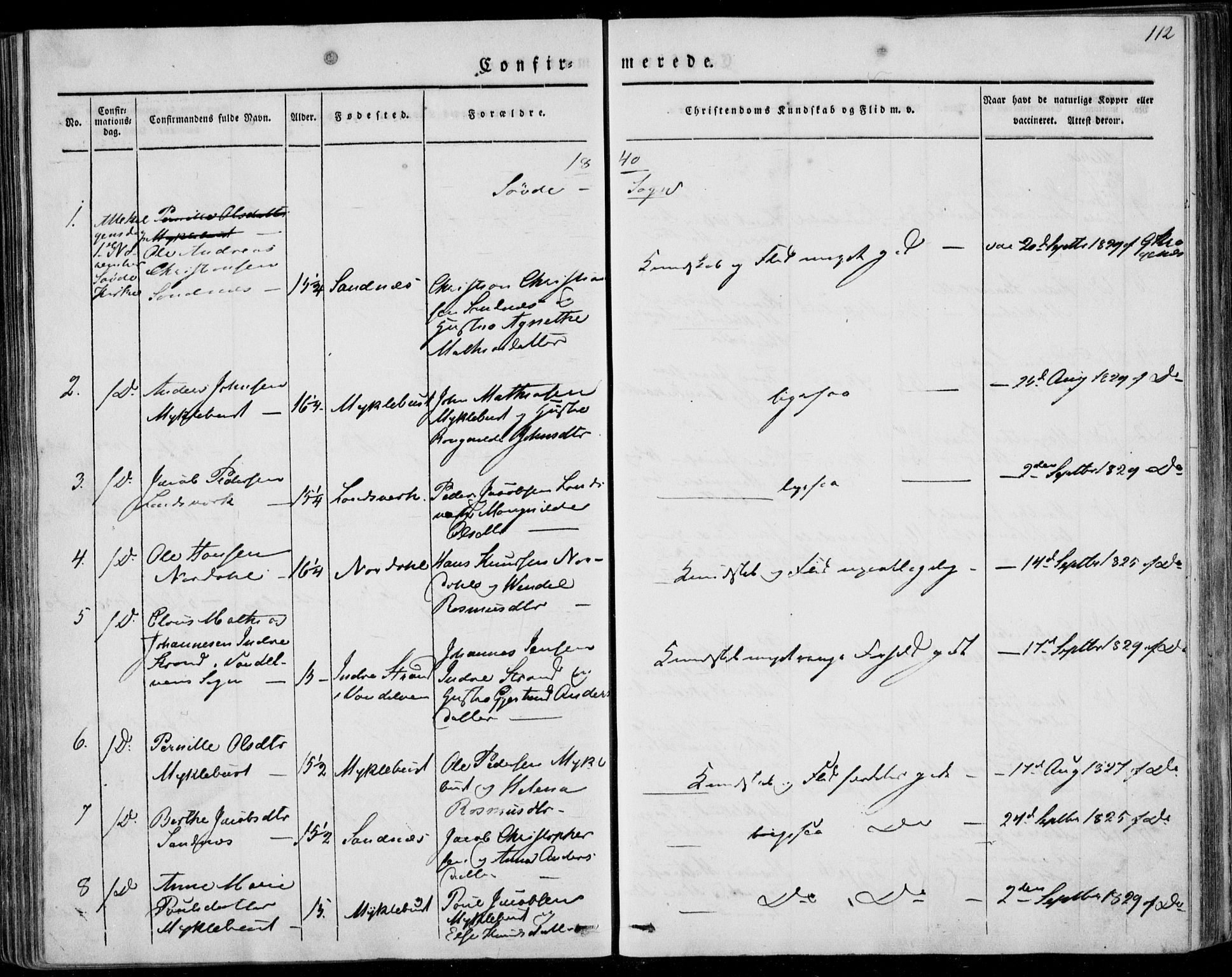 Ministerialprotokoller, klokkerbøker og fødselsregistre - Møre og Romsdal, AV/SAT-A-1454/501/L0005: Parish register (official) no. 501A05, 1831-1844, p. 112