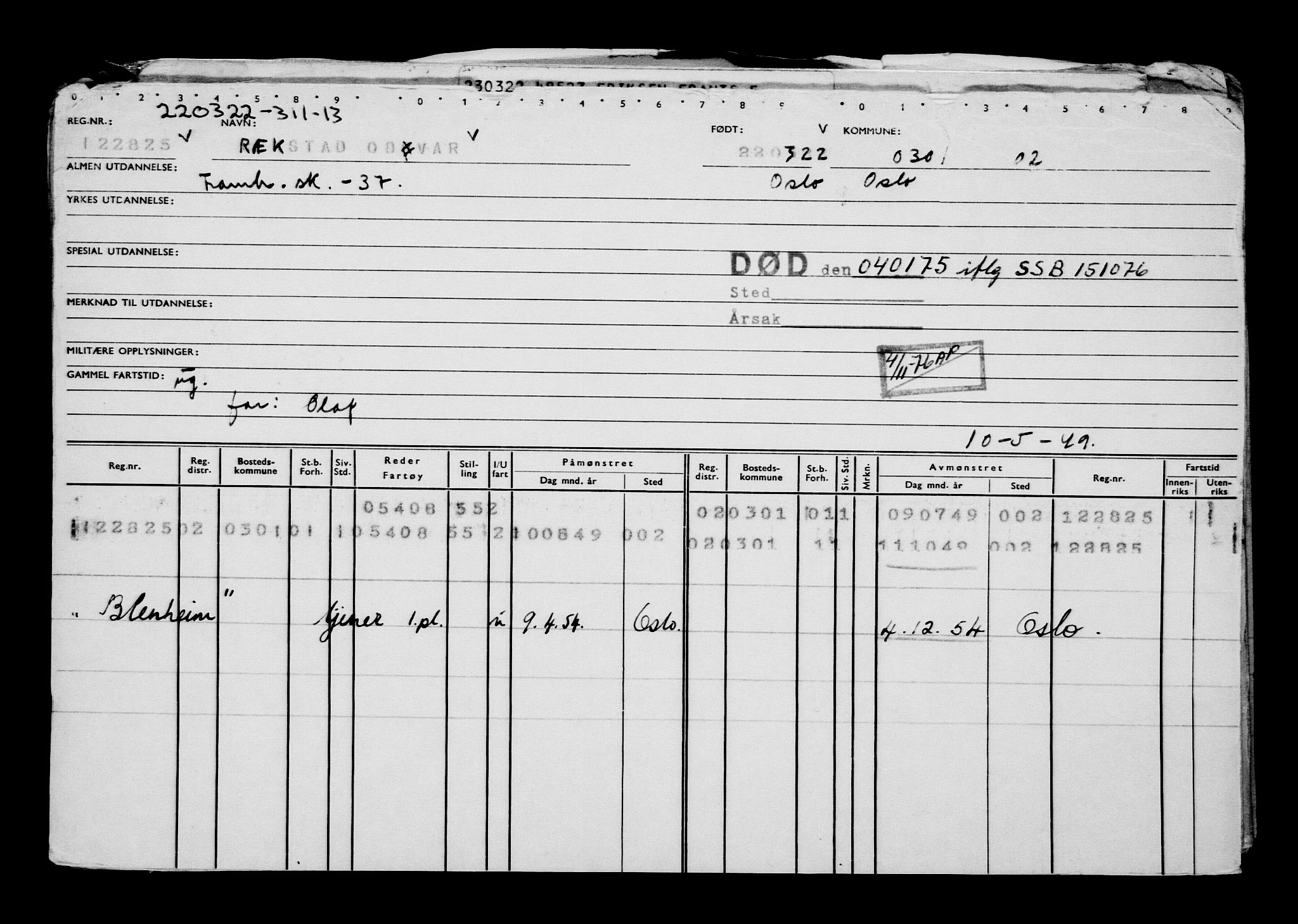 Direktoratet for sjømenn, AV/RA-S-3545/G/Gb/L0204: Hovedkort, 1922, p. 339