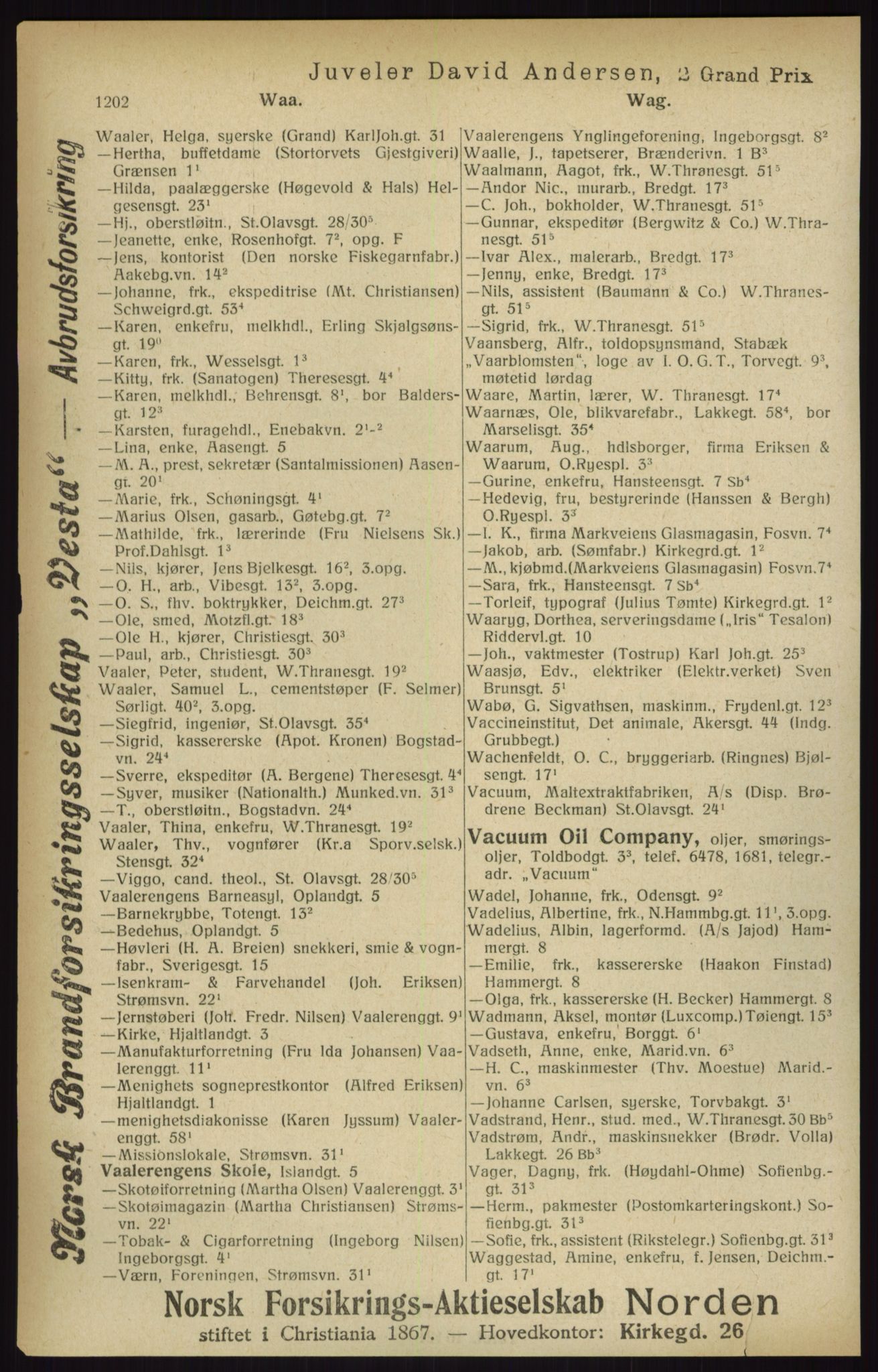 Kristiania/Oslo adressebok, PUBL/-, 1916, p. 1202