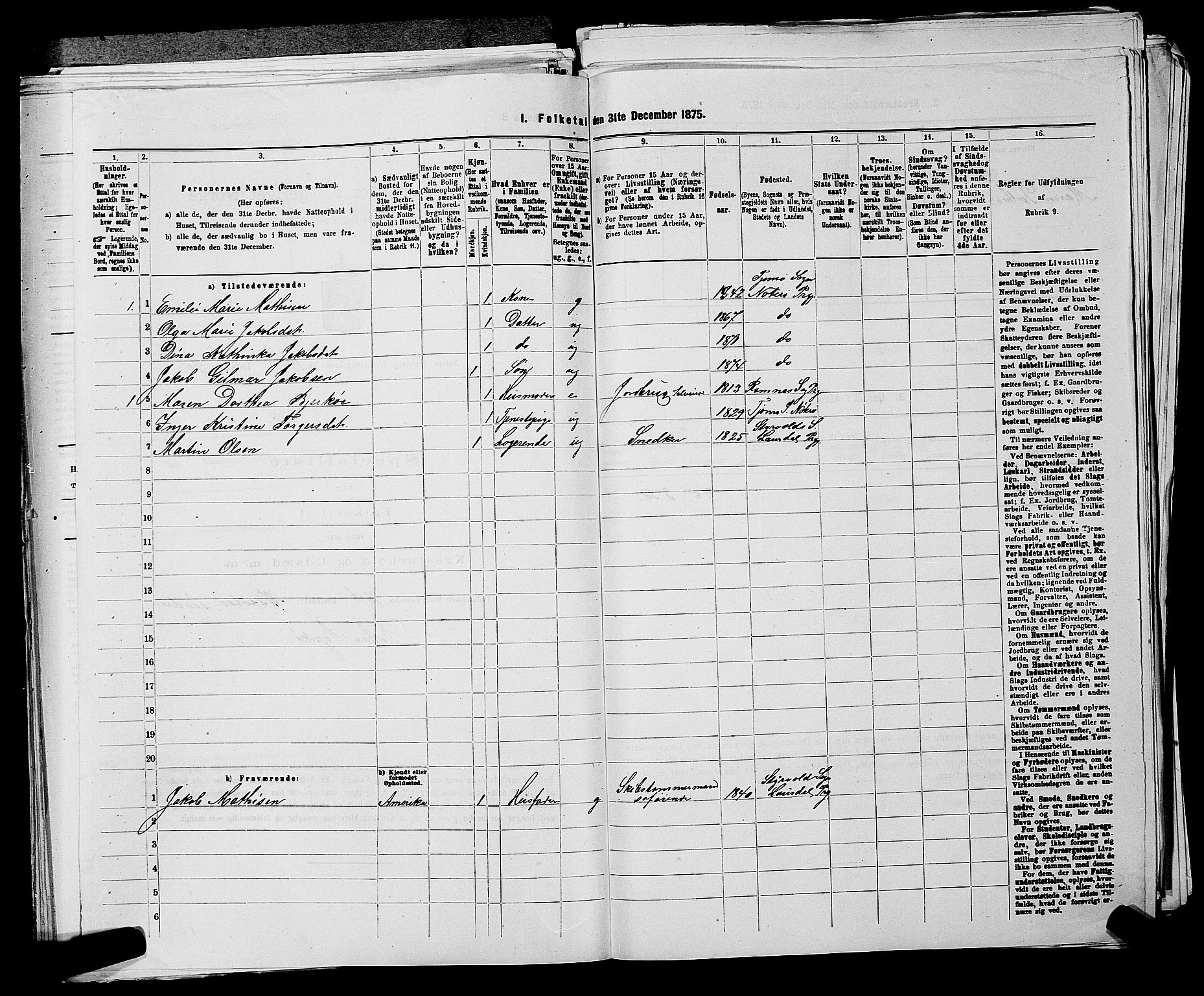 SAKO, 1875 census for 0722P Nøtterøy, 1875, p. 3081