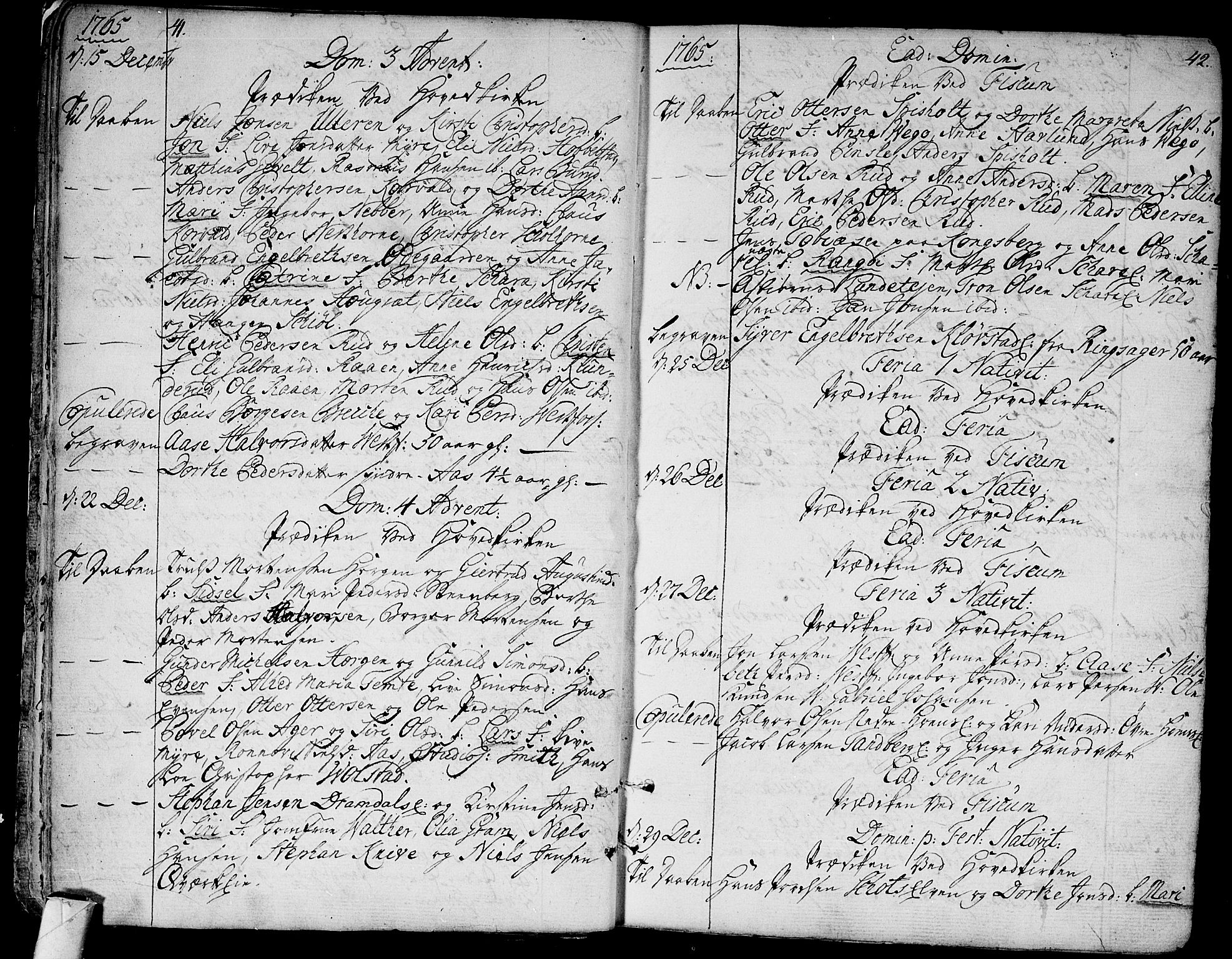 Eiker kirkebøker, SAKO/A-4/F/Fa/L0008: Parish register (official) no. I 8, 1764-1788, p. 41-42