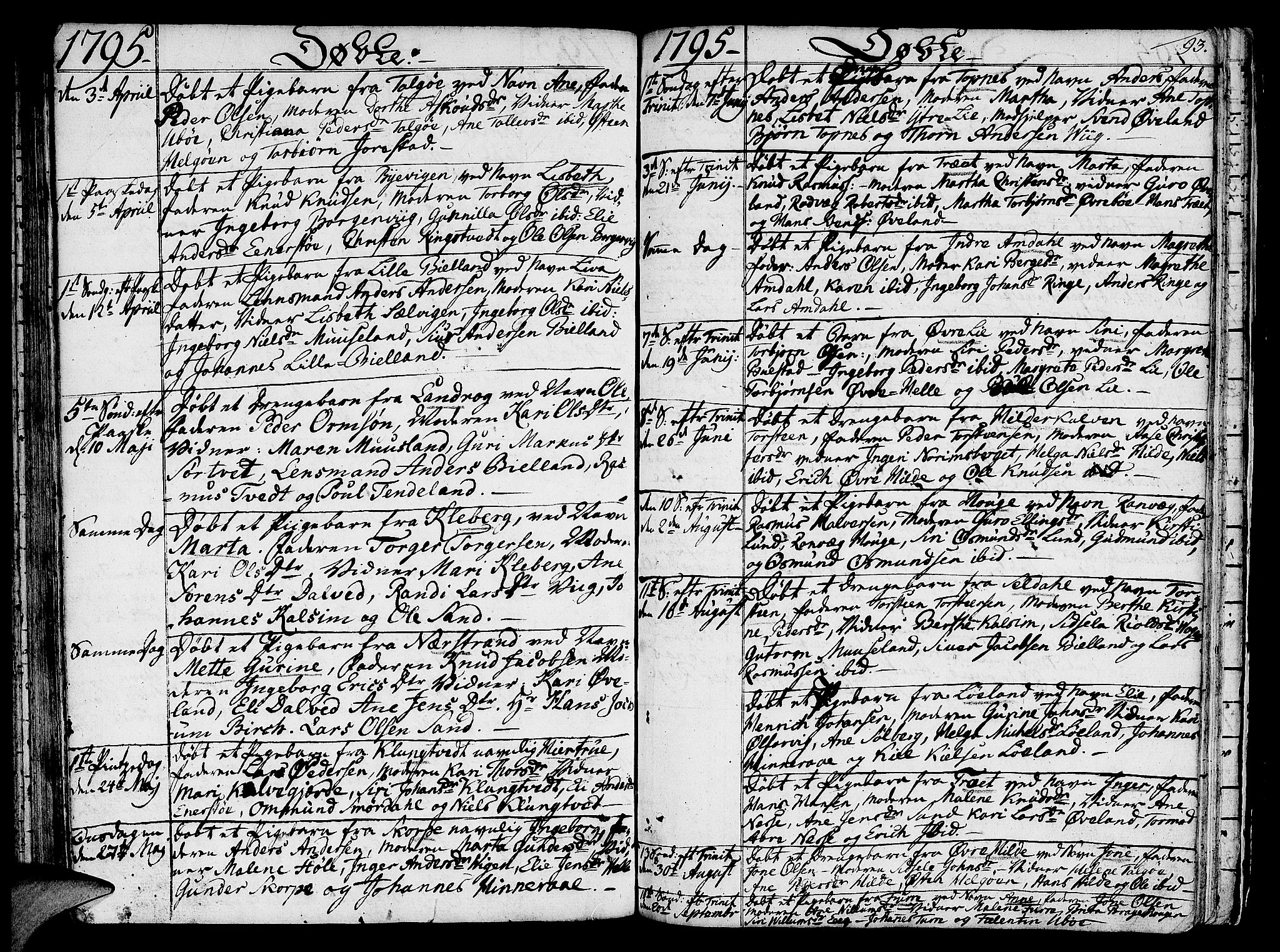 Nedstrand sokneprestkontor, AV/SAST-A-101841/01/IV: Parish register (official) no. A 4, 1779-1795, p. 93