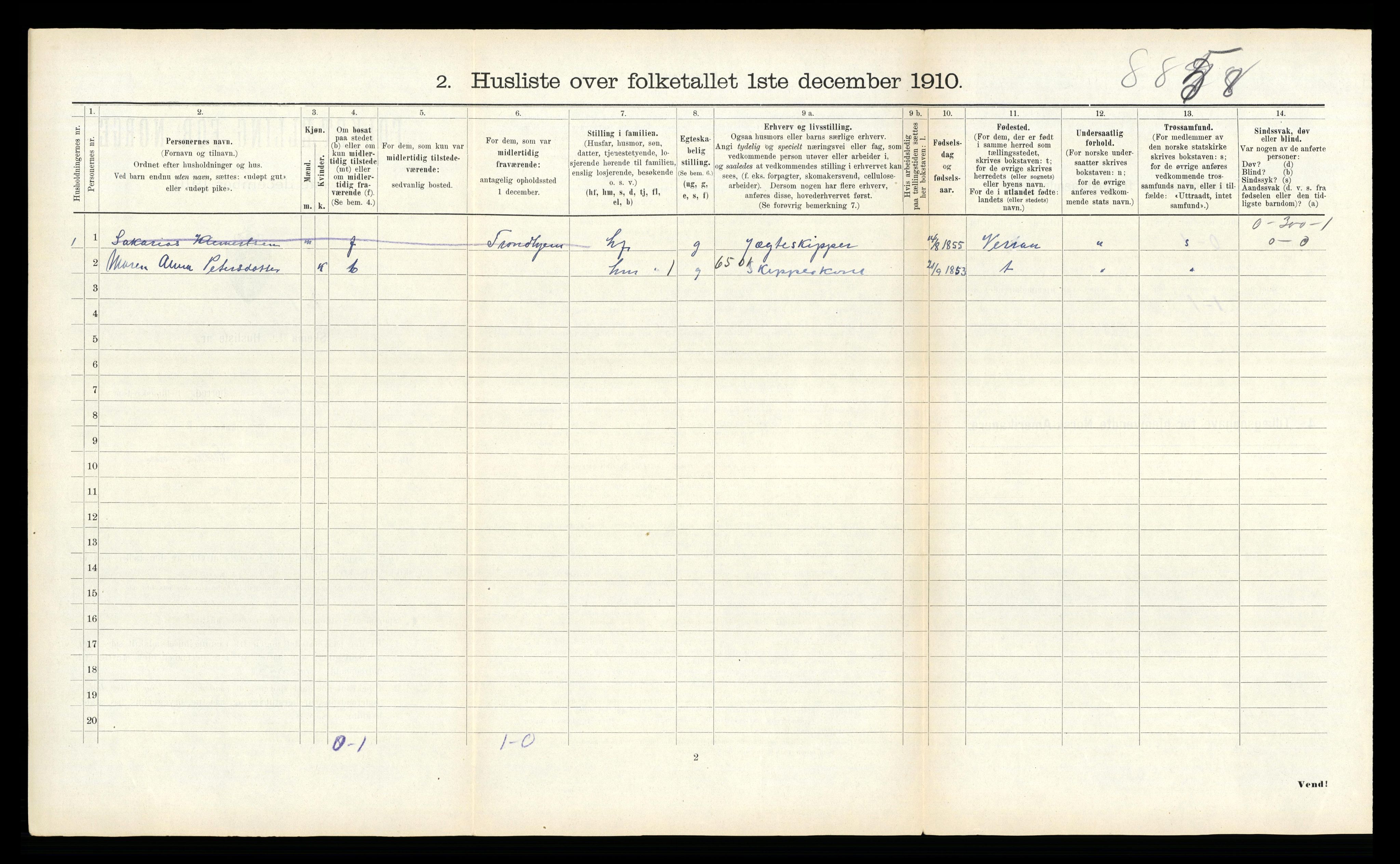 RA, 1910 census for Beitstad, 1910, p. 200