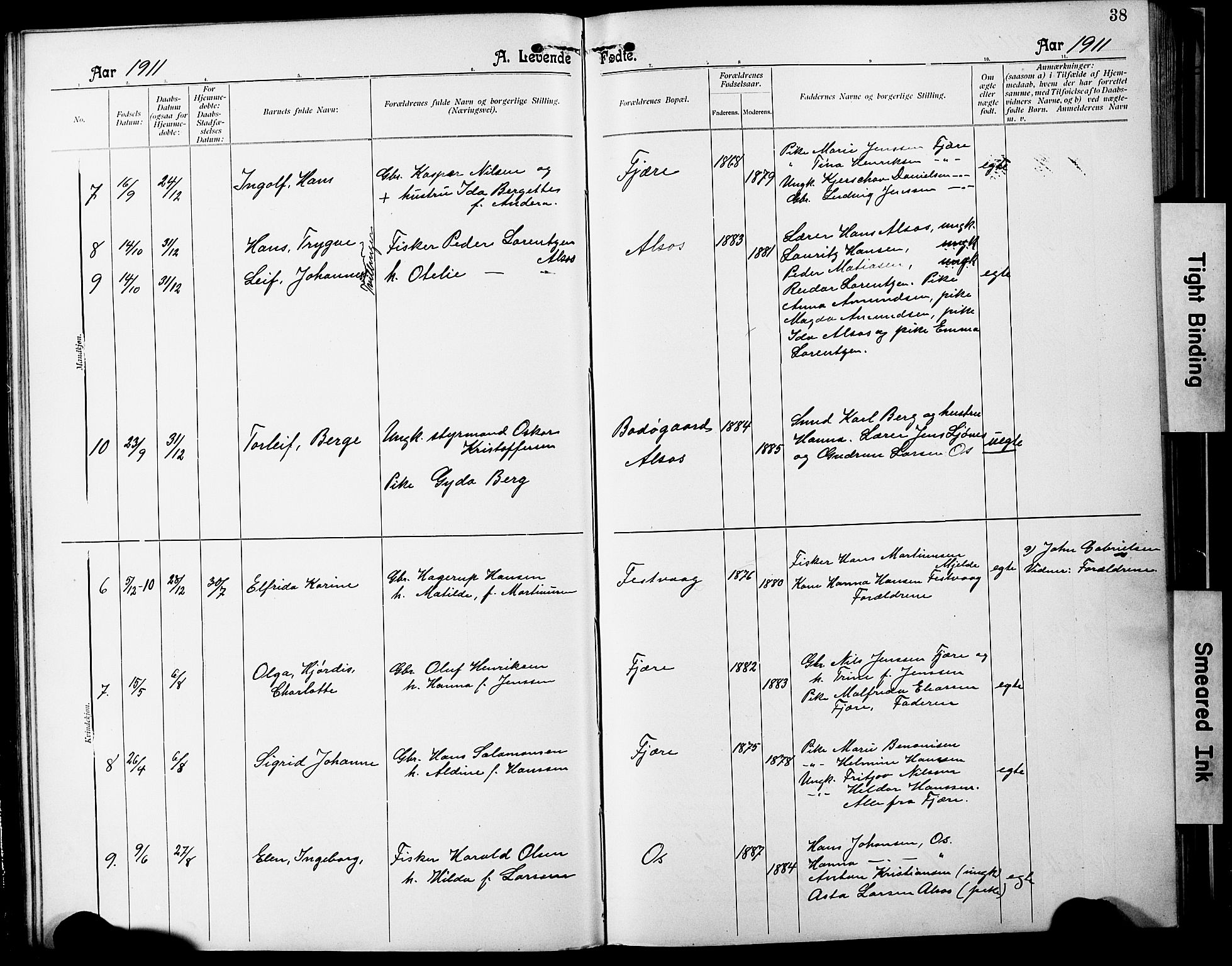Ministerialprotokoller, klokkerbøker og fødselsregistre - Nordland, SAT/A-1459/803/L0077: Parish register (copy) no. 803C04, 1897-1930, p. 38