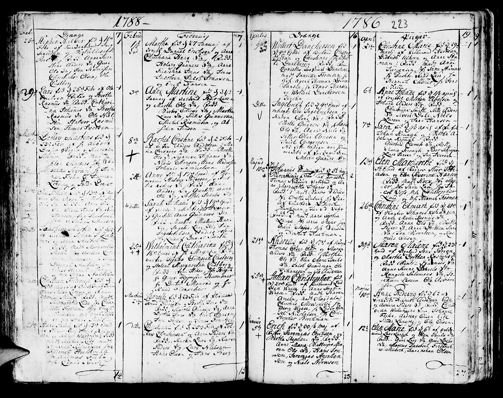 Korskirken sokneprestembete, SAB/A-76101/H/Haa/L0005: Parish register (official) no. A 5, 1751-1789, p. 223