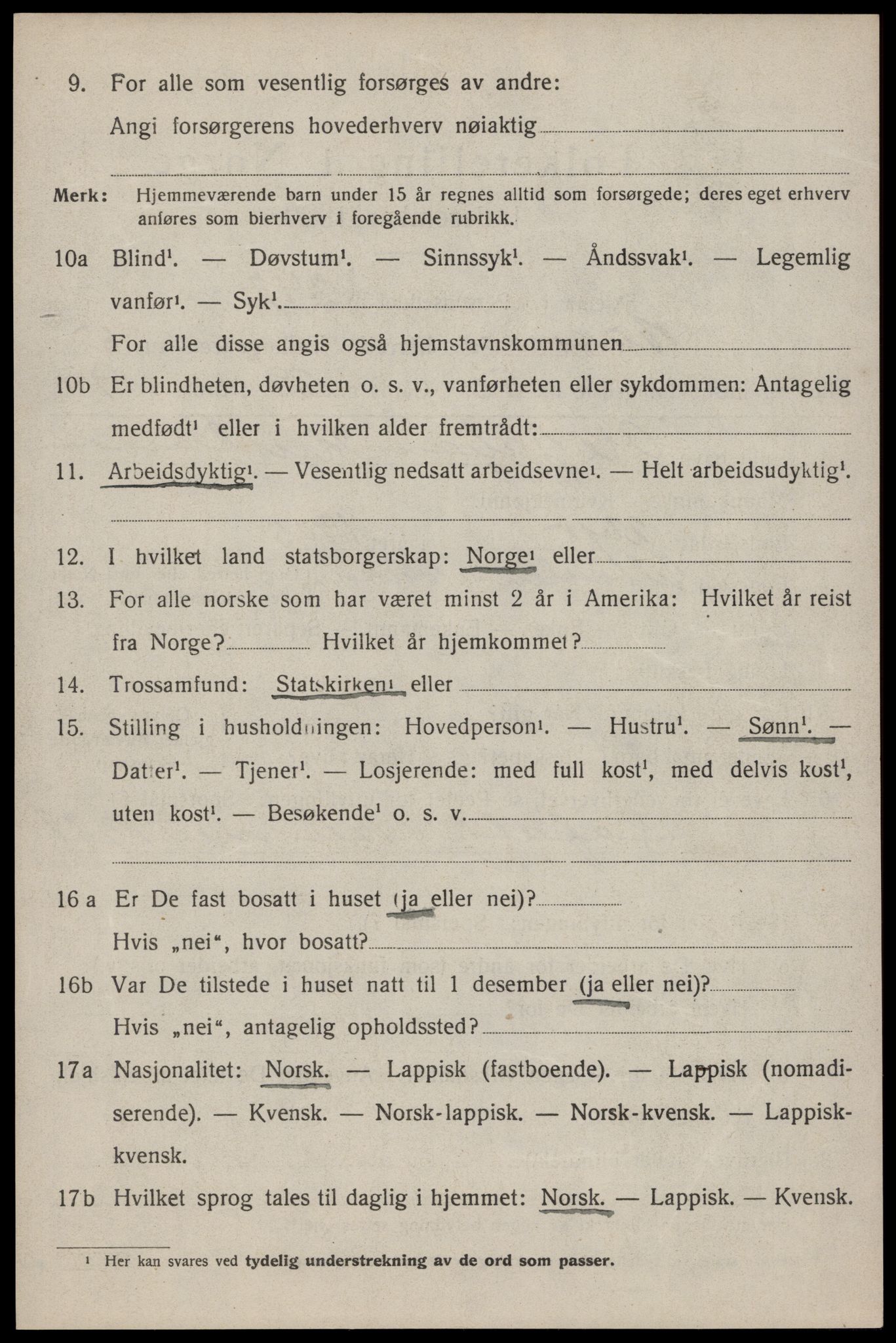 SAT, 1920 census for Buksnes, 1920, p. 5760