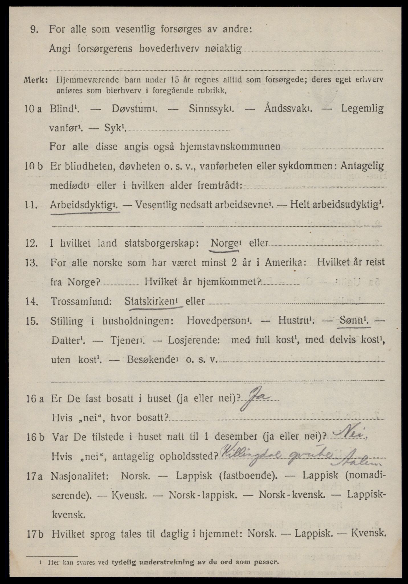 SAT, 1920 census for Ålen, 1920, p. 2937