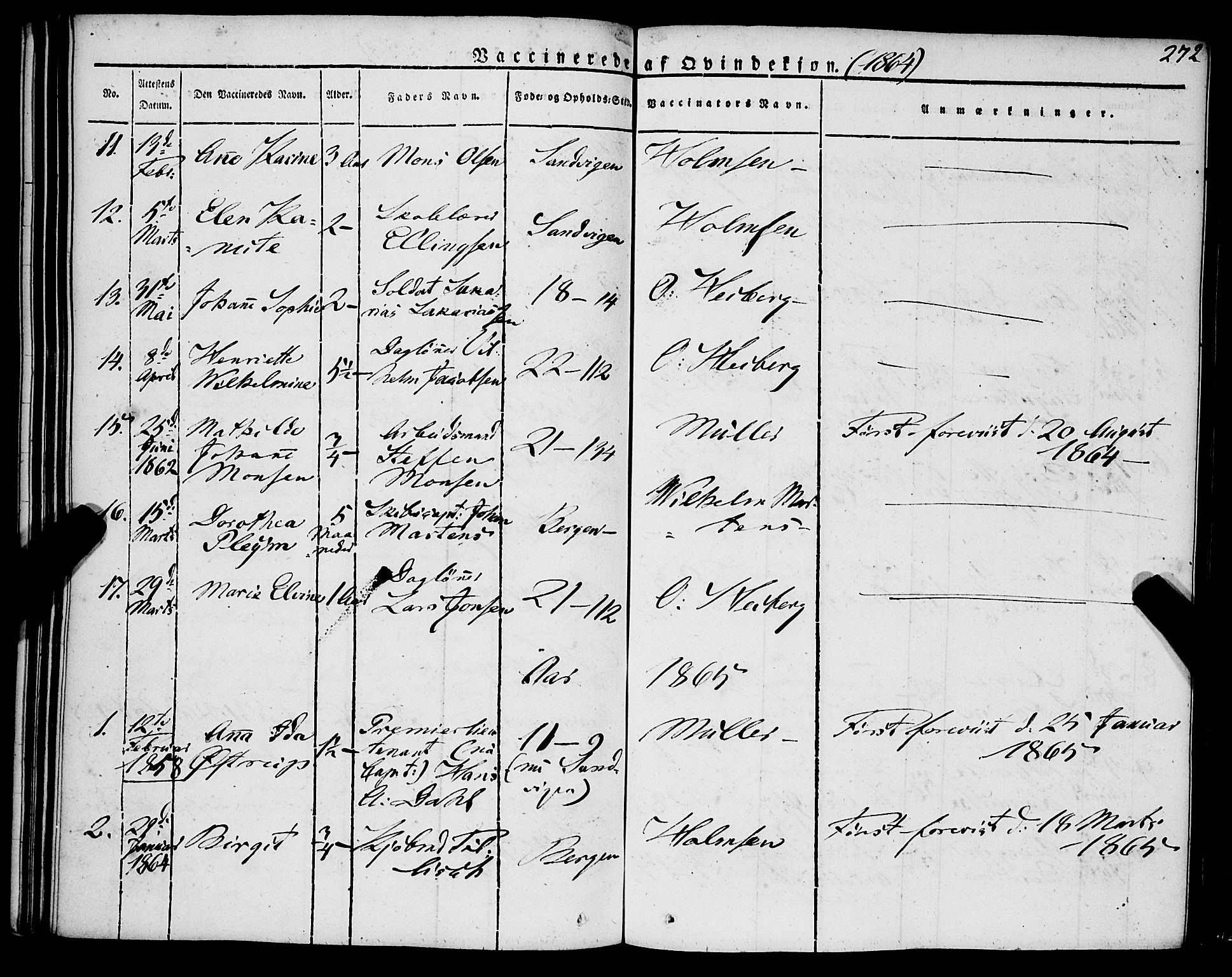 Korskirken sokneprestembete, SAB/A-76101/H/Haa/L0050: Parish register (official) no. F 1, 1821-1869, p. 272