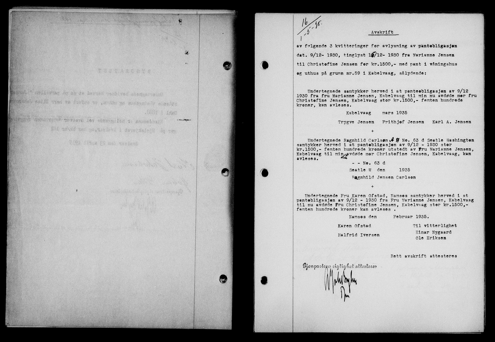 Lofoten sorenskriveri, SAT/A-0017/1/2/2C/L0031b: Mortgage book no. 31b, 1935-1935, Deed date: 01.05.1935