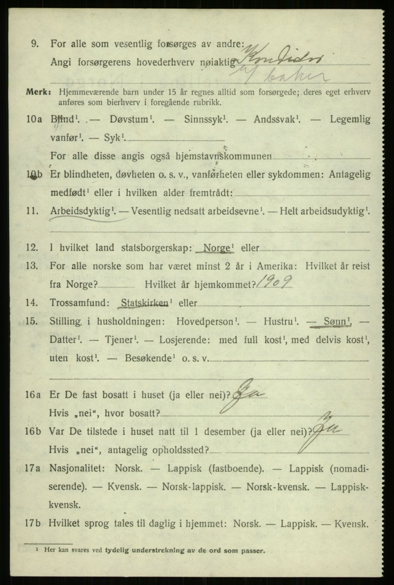 SATØ, 1920 census for Trondenes, 1920, p. 16867