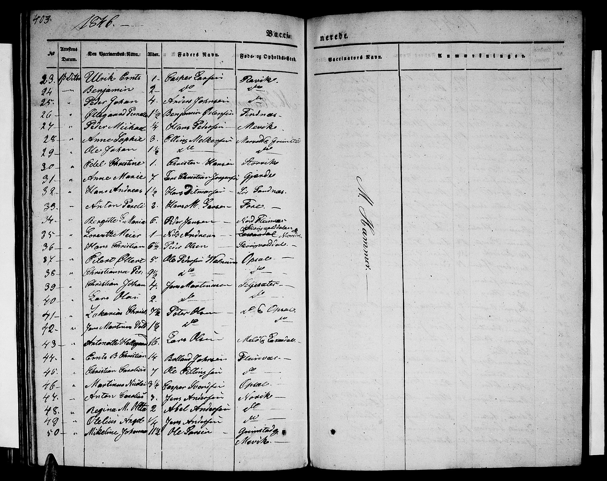 Ministerialprotokoller, klokkerbøker og fødselsregistre - Nordland, SAT/A-1459/805/L0106: Parish register (copy) no. 805C02, 1841-1861, p. 403
