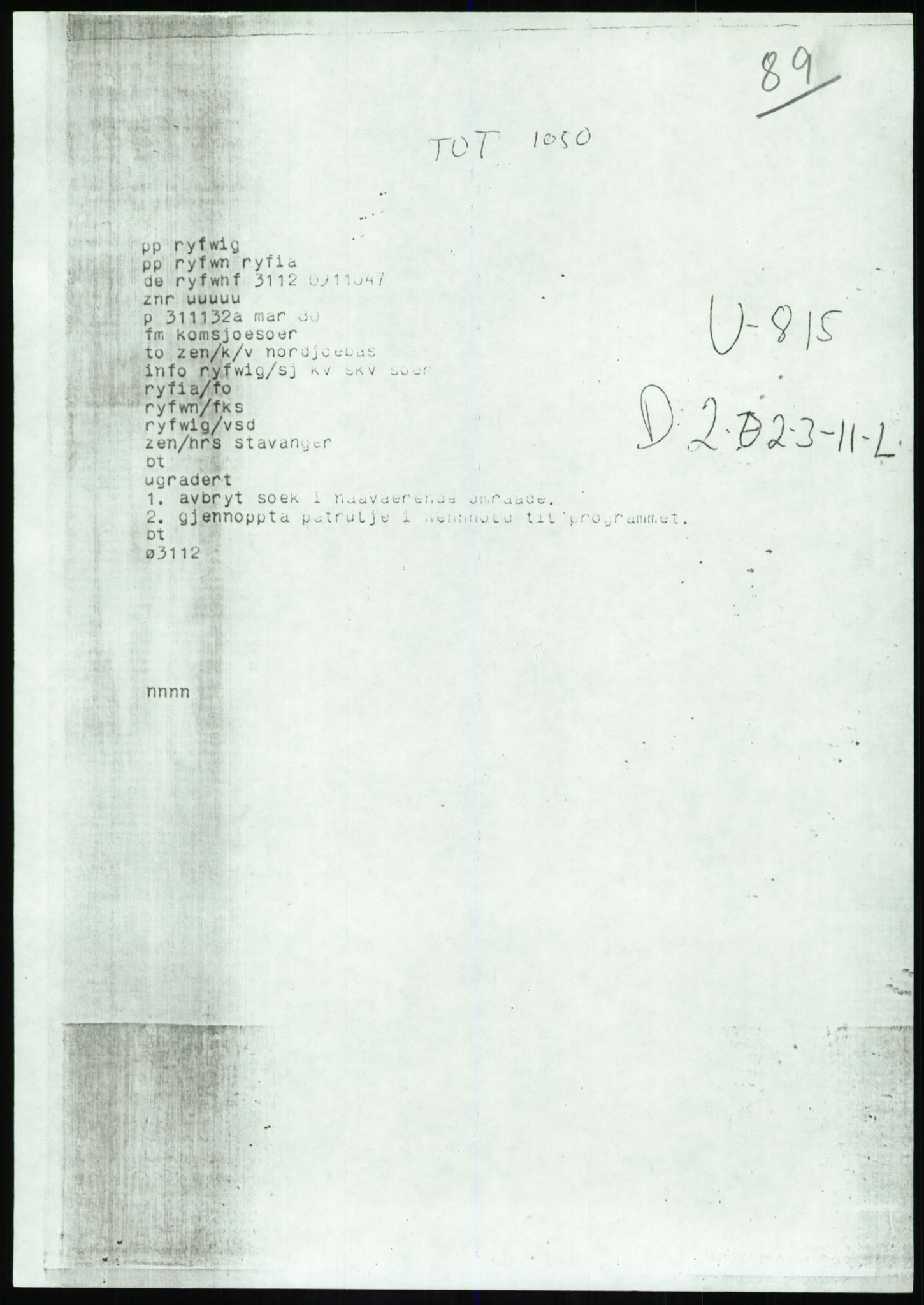 Justisdepartementet, Granskningskommisjonen ved Alexander Kielland-ulykken 27.3.1980, AV/RA-S-1165/D/L0017: P Hjelpefartøy (Doku.liste + P1-P6 av 6)/Q Hovedredningssentralen (Q0-Q27 av 27), 1980-1981, p. 239