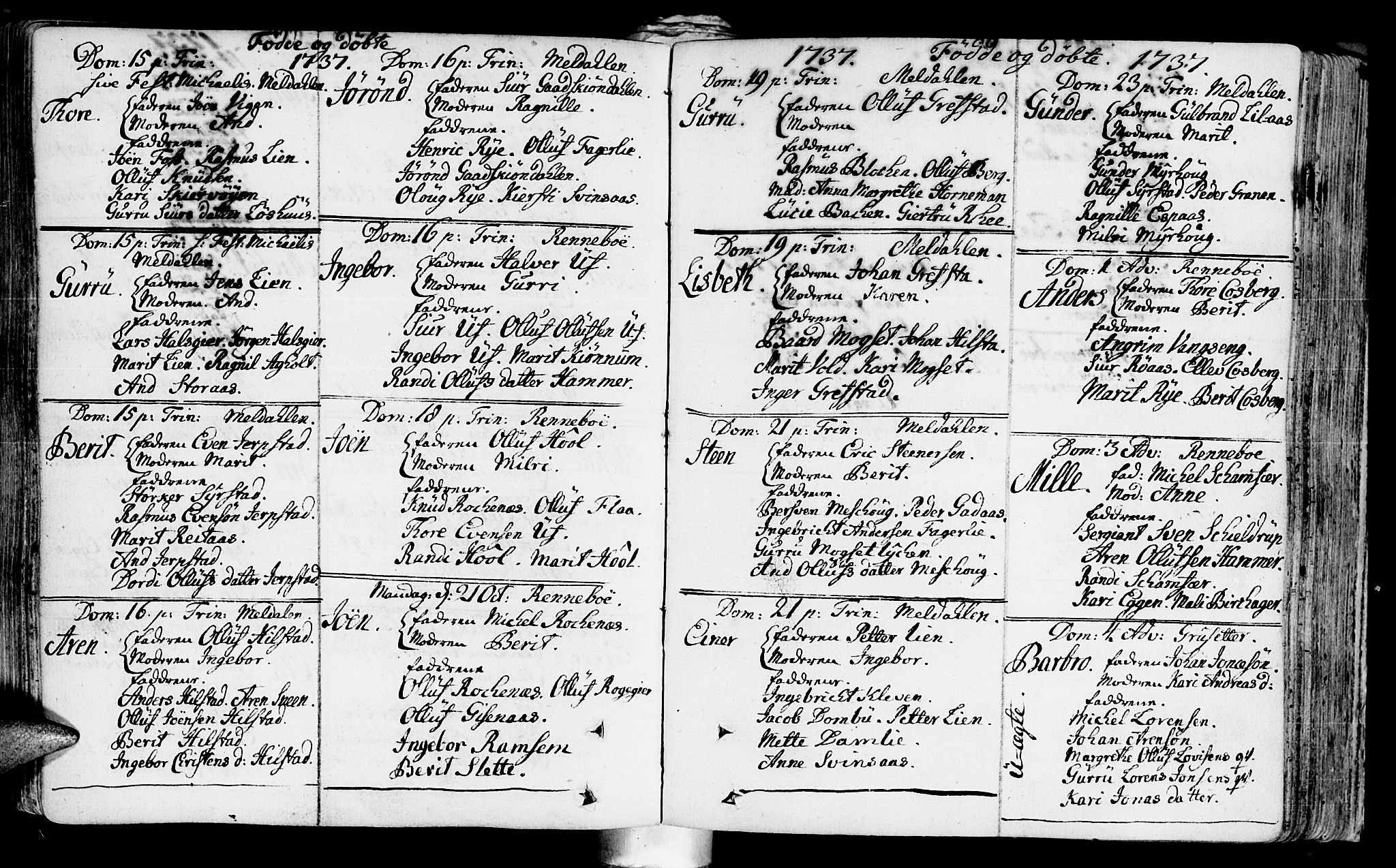Ministerialprotokoller, klokkerbøker og fødselsregistre - Sør-Trøndelag, SAT/A-1456/672/L0850: Parish register (official) no. 672A03, 1725-1751, p. 292b-293b