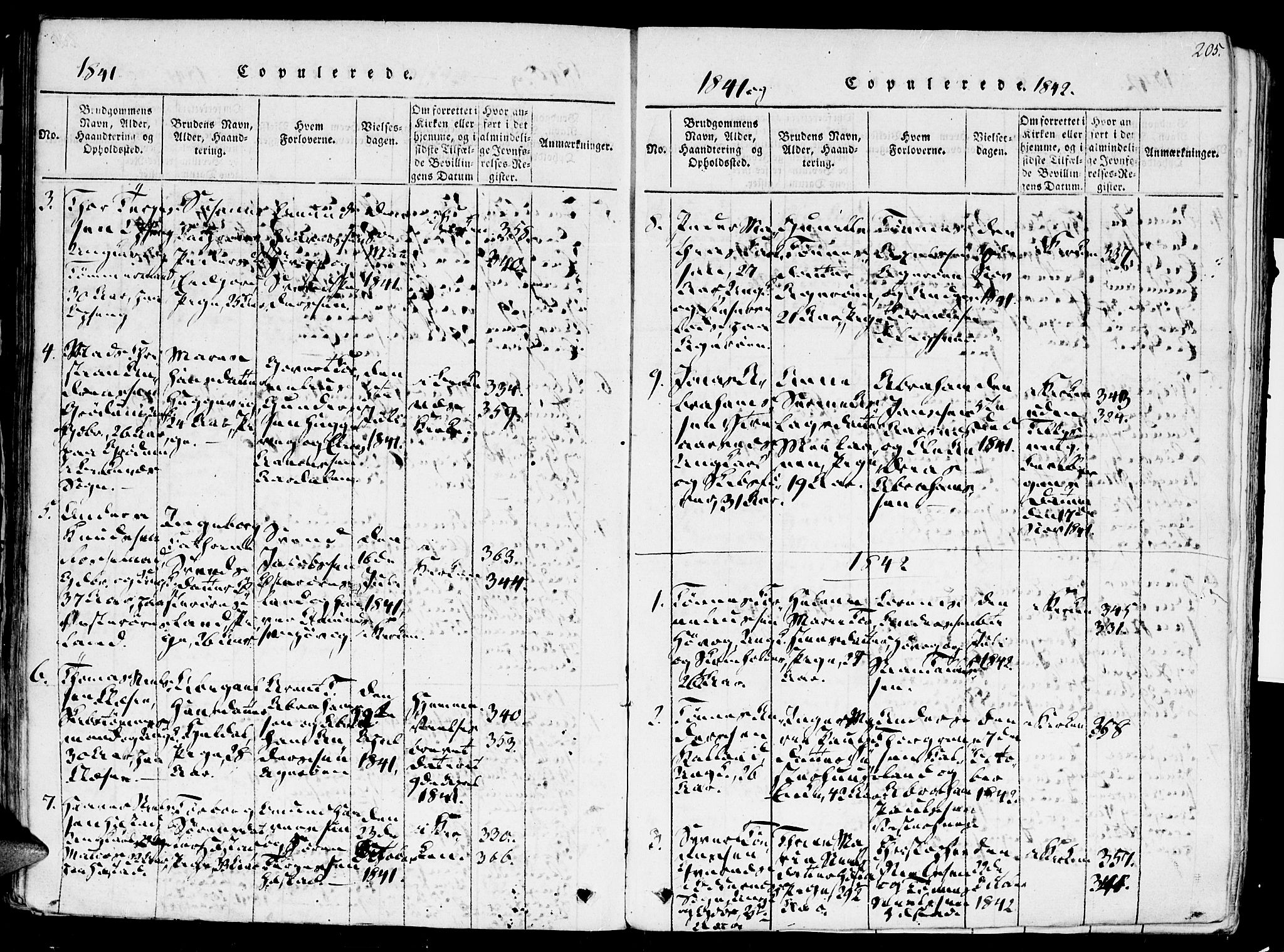 Høvåg sokneprestkontor, SAK/1111-0025/F/Fa/L0001: Parish register (official) no. A 1, 1816-1843, p. 205